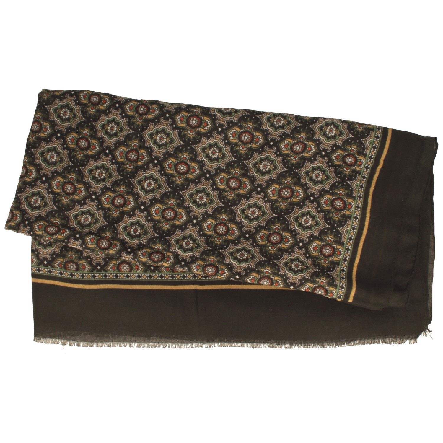 Breiter Schal, Leichter Trachtenschal mit Blumen Muster