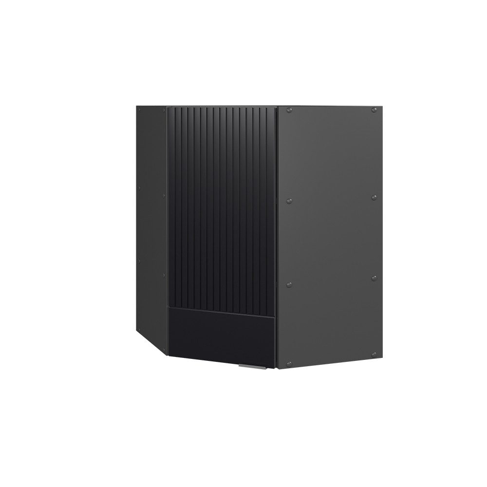Eckhängeschrank Fame-Line, Schwarz gestreift/Anthrazit, 57 cm