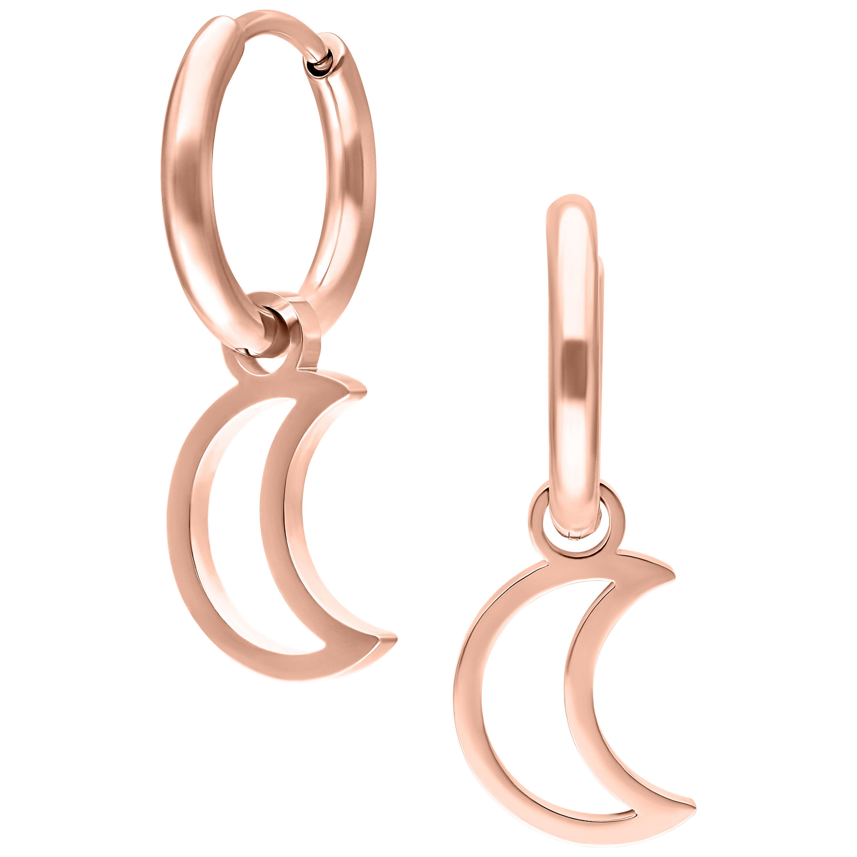 Paar Ohrhänger Mini Moon Hoops Pair - Roségold