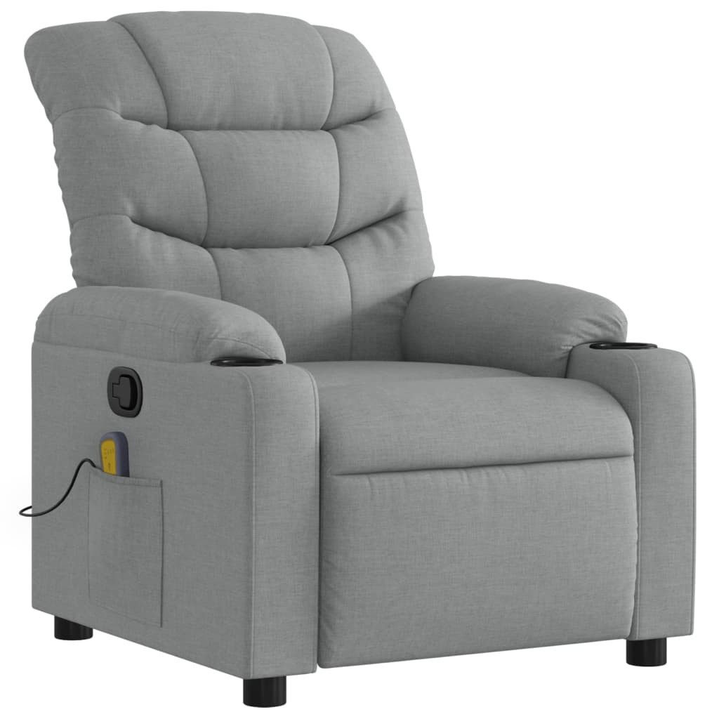 vidaXL Sessel Massage-Relaxsessel, hellgrauer Stoff (1-St) günstig online kaufen
