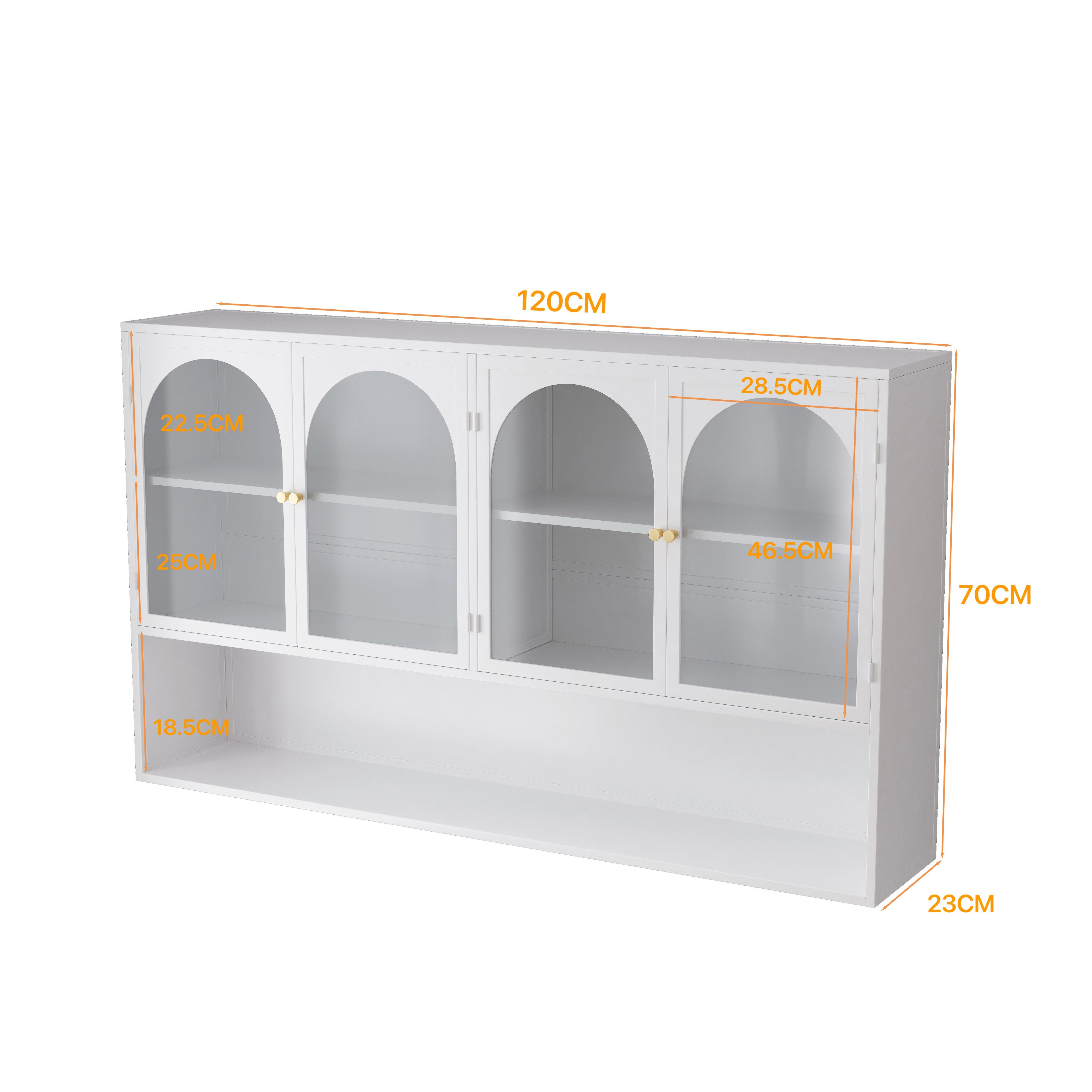 Celya Wandhängeschrank Glas-Wandregal,Hängeschrank küche, 120cm Wandschrank günstig online kaufen