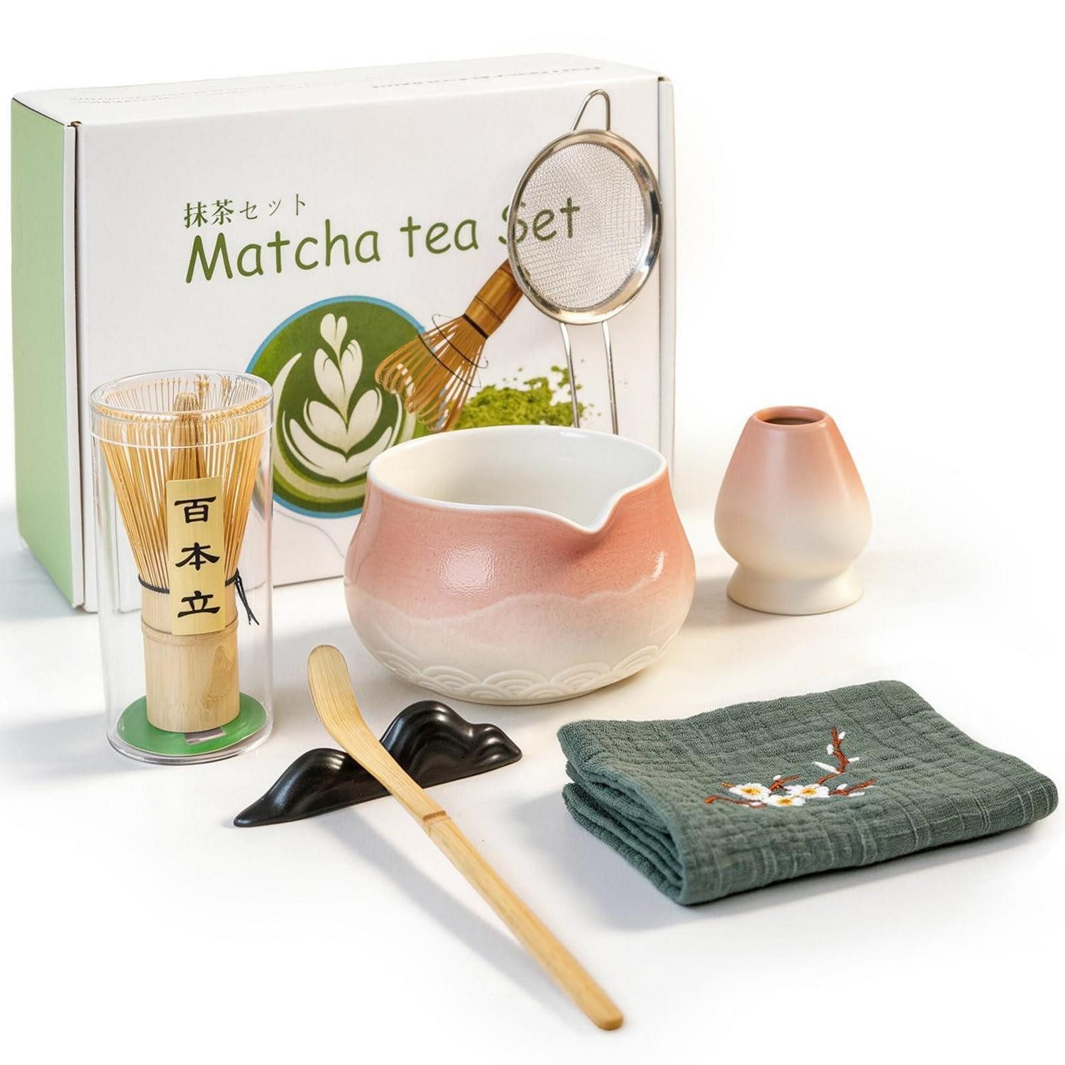 LuxusKollektion Schneebesen Matcha Set 7-teilig Rosa