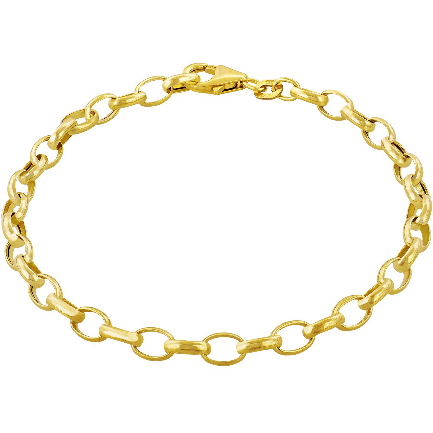 modabilé Goldarmband Armband Erbskette hohl 4,5mm 585 Echtgold, Herren  Armkettchen 19cm, Armkette Made in Germany
