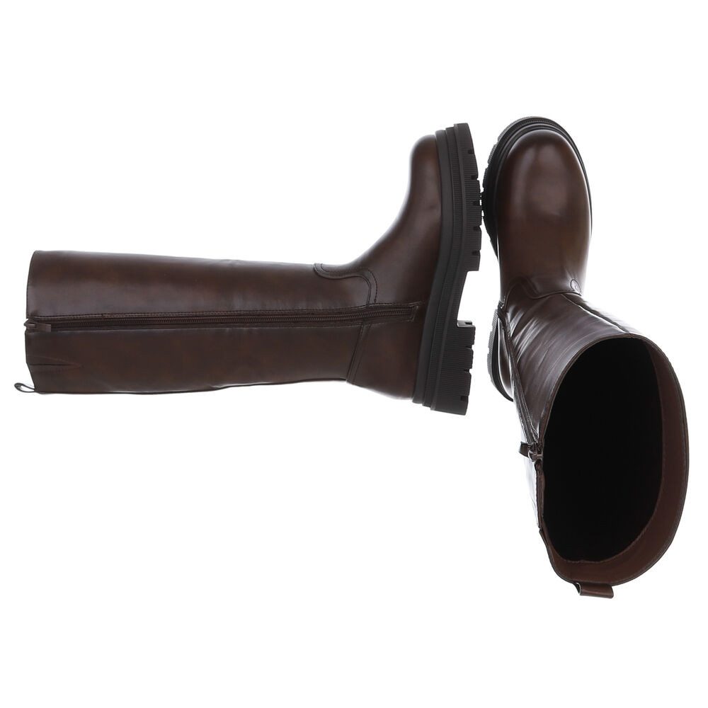 Ital-Design Modischer Damen Stiefel mit voluminösem Absatz Plateaustiefel ( günstig online kaufen