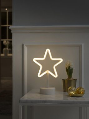 KONSTSMIDE LED Stern Weihnachtsstern, Schlauchsilhouette Stern, Weihnachtsdeko, LED fest integriert, Warmweiß, mit 6h Timer, 78 warm weiße Dioden