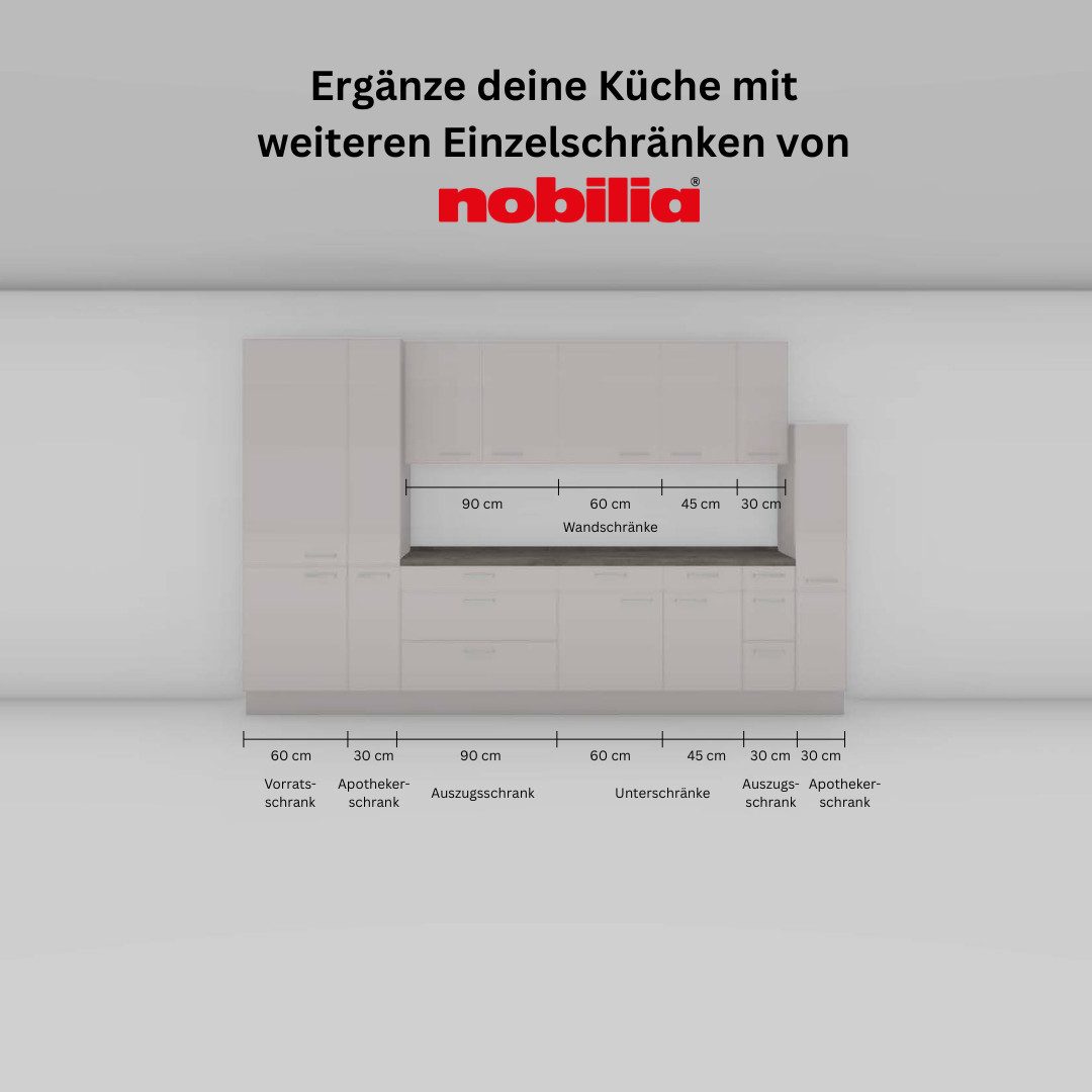 nobilia® Unterschrank "Cascada", Ausrichtung wählbar, vormontiert, in den Breiten 30, 45 und 60 cm Breite, mit höhenverstellbaren Sockelfüßen, vormontiert – Bild 4 von 5