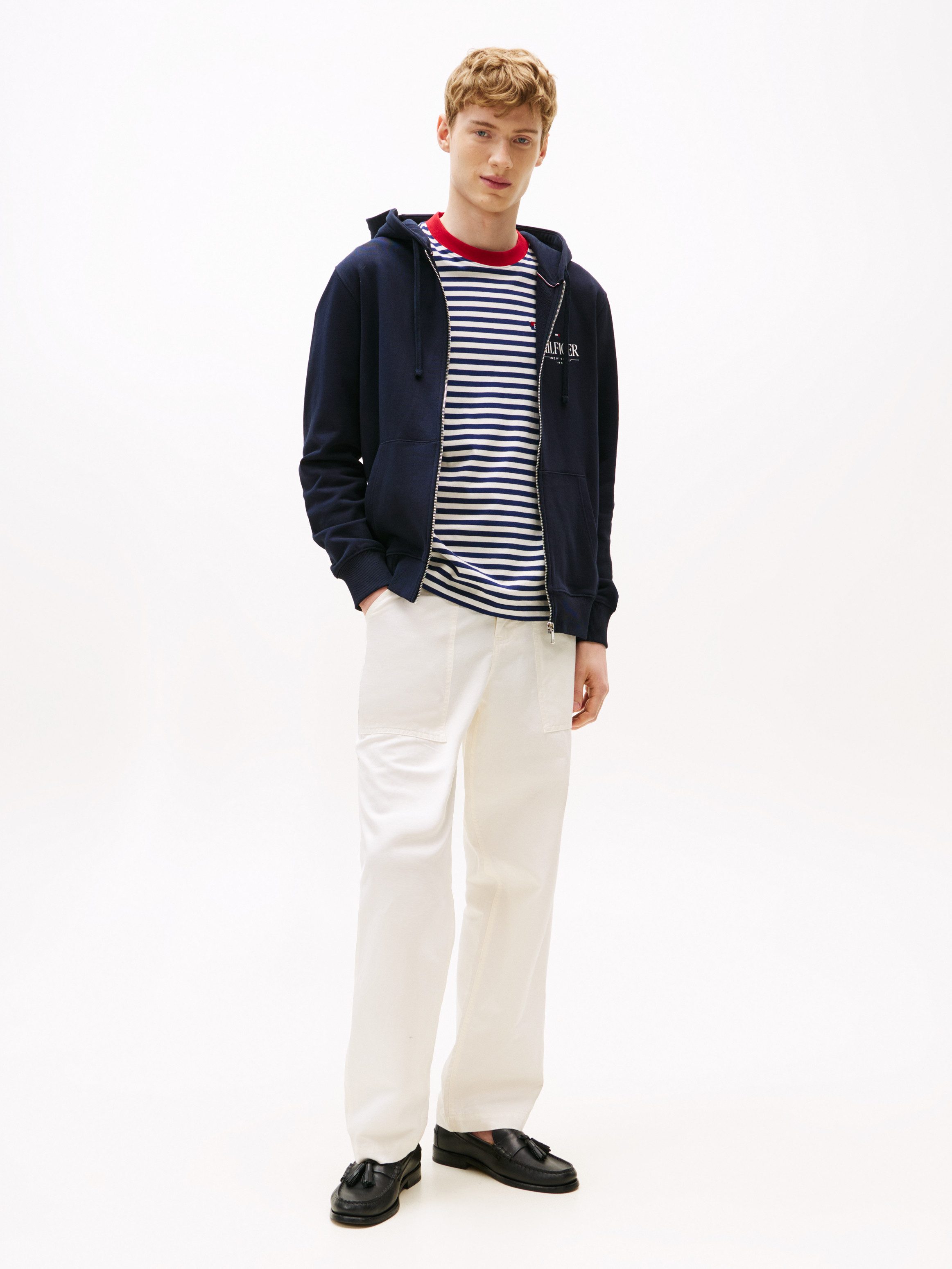 Tommy Hilfiger Kapuzensweatjacke HILFIGER STACKED HOODED ZIP TH günstig online kaufen