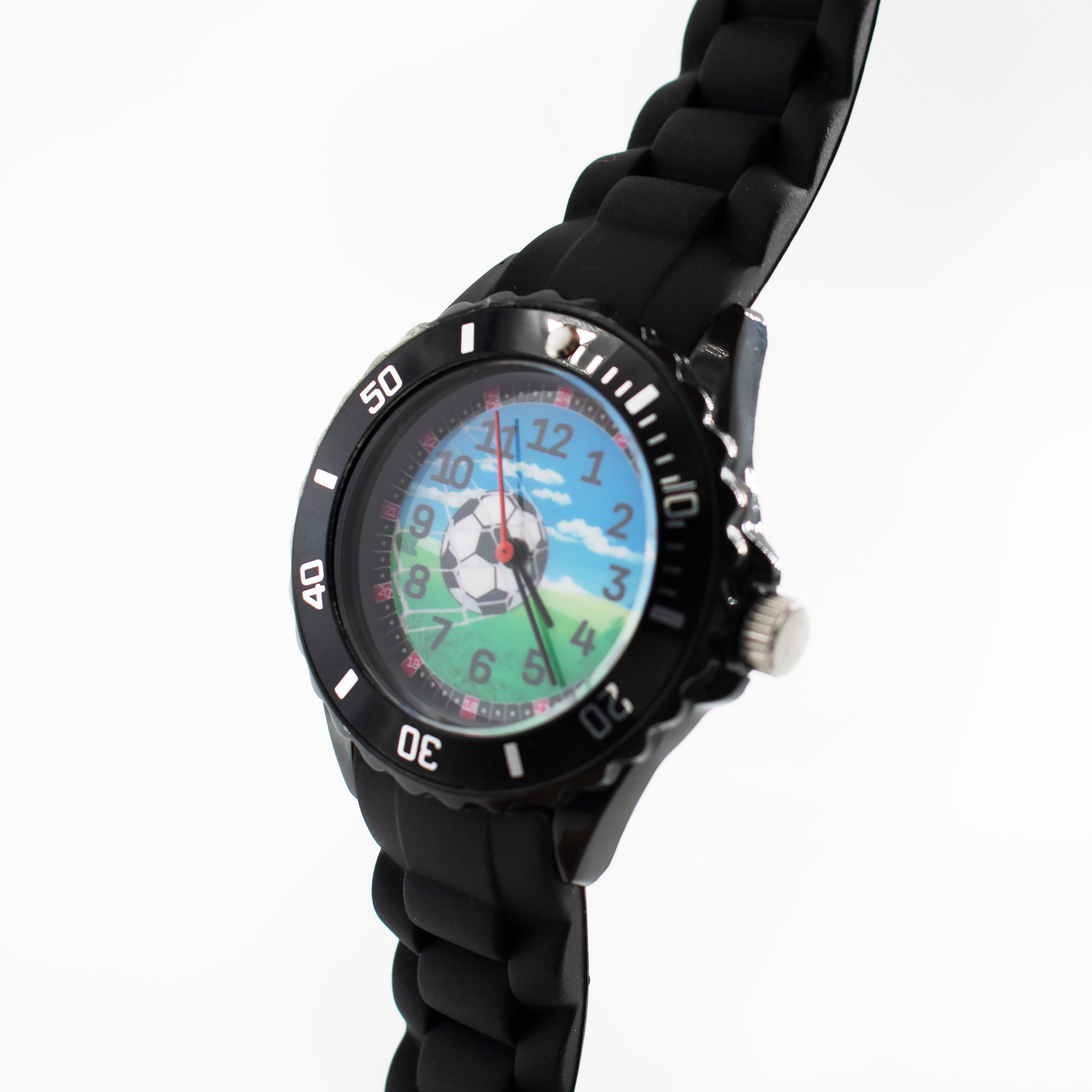 K&L Wall Art Quarzuhr Fußball Kinderuhr Analog Lernuhr Silikon Armbanduhr, Kinderarmbanduhr Jungenuhr Mädchenuhr