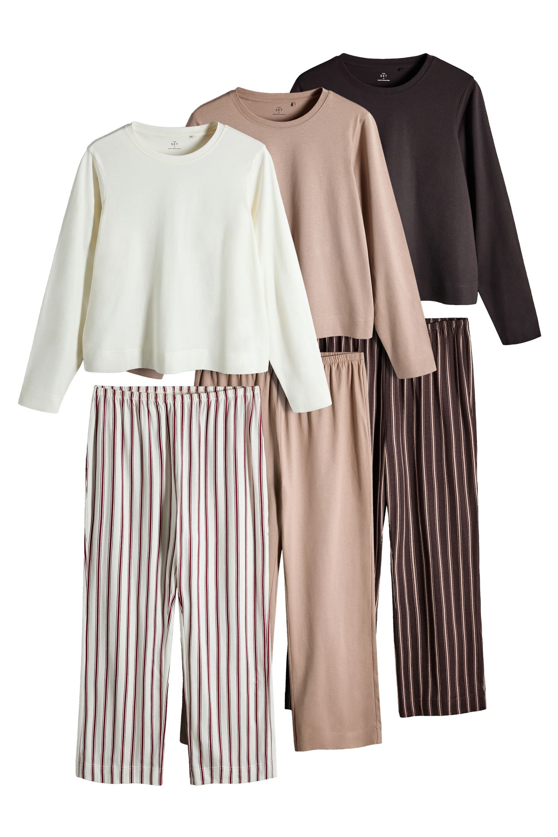 The Set Pyjama The Set Langärmelige Schlafanzüge, 3er-Pack (6 tlg)