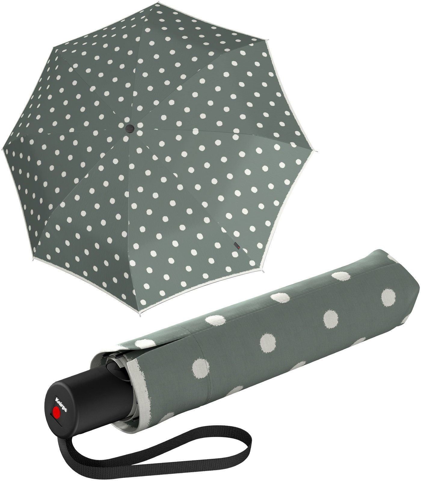 Knirps® Taschenregenschirm A.200 Medium Duomatic Auf-Zu-Automatik Dot Art,  mit modernem Punkte-Muster - aloe