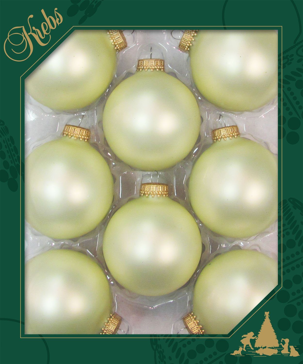 Krebs Glas Lauscha Weihnachtsbaumkugel CBK70222, Weihnachtsdeko, Christbaumschmuck, Christbaumkugeln Glas (8 St)