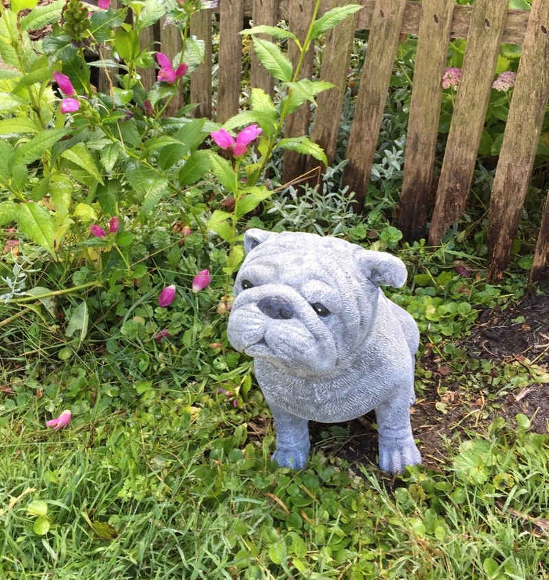 Antikas Gartenfigur Tiere Dekoration mit Tierfiguren - Hunde Figuren Welpen - Französische