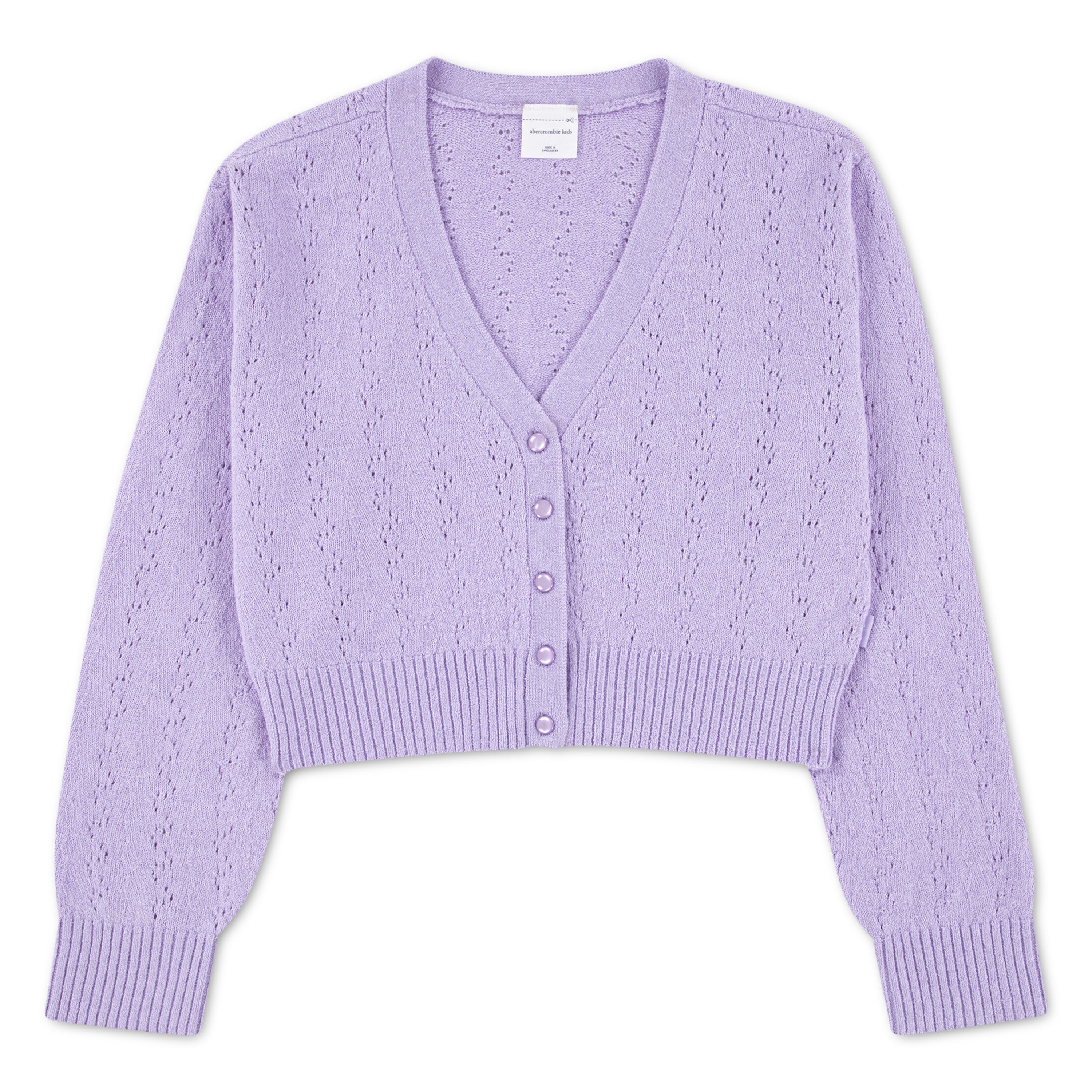 Abercrombie Kids Strickjacke AFG POINTELLE CARDIGAN mit Lochmuster