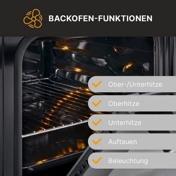 BOMANN Elektro-Standherd EHC 7939, 4 Kochzonen, 9 Backofen Funktionen, 43l Ofen