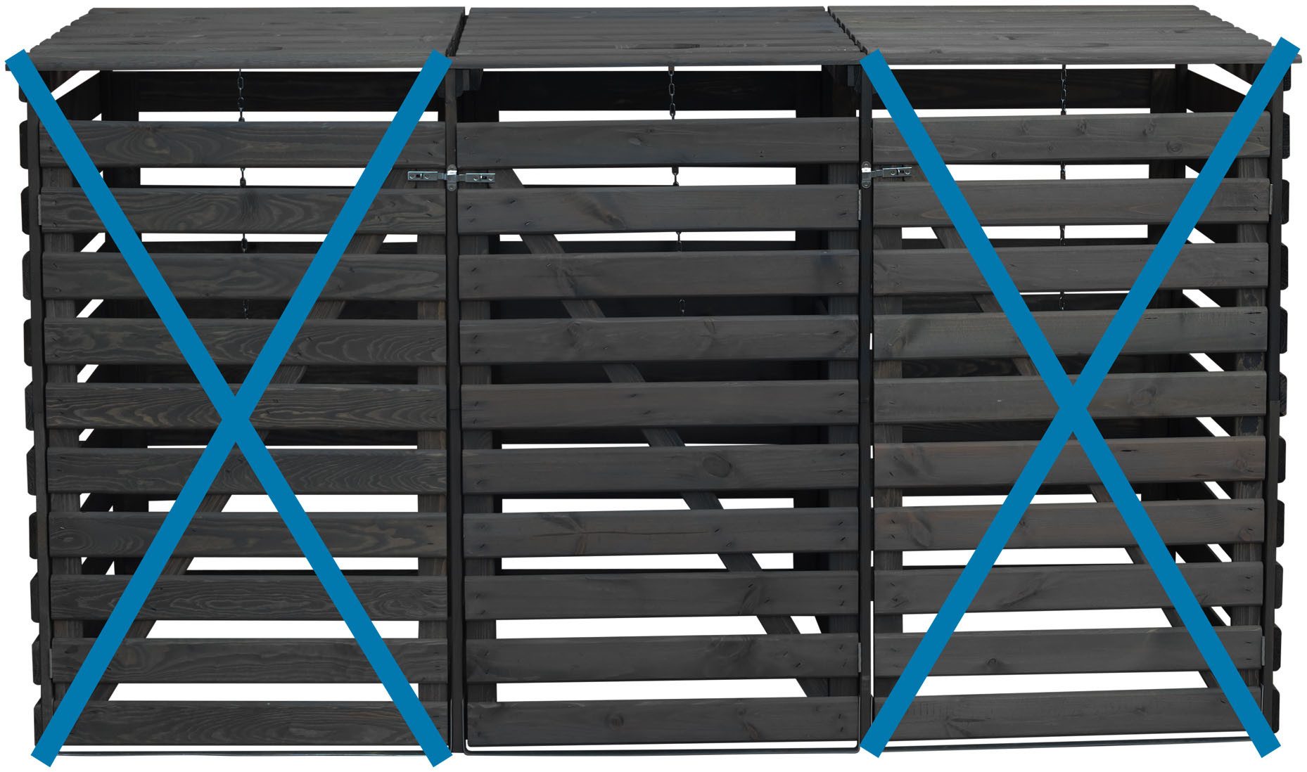 promadino Mülltonnenbox Vario V Erweiterung, besonders robust aus zertifiziertem Kiefernholz gefertigt