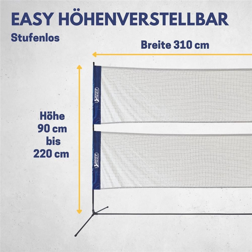 Best Sporting Volleyballnetz Volleyballnetz Outdoor 4 in 1, 310 cm breit, höhenverstellbar