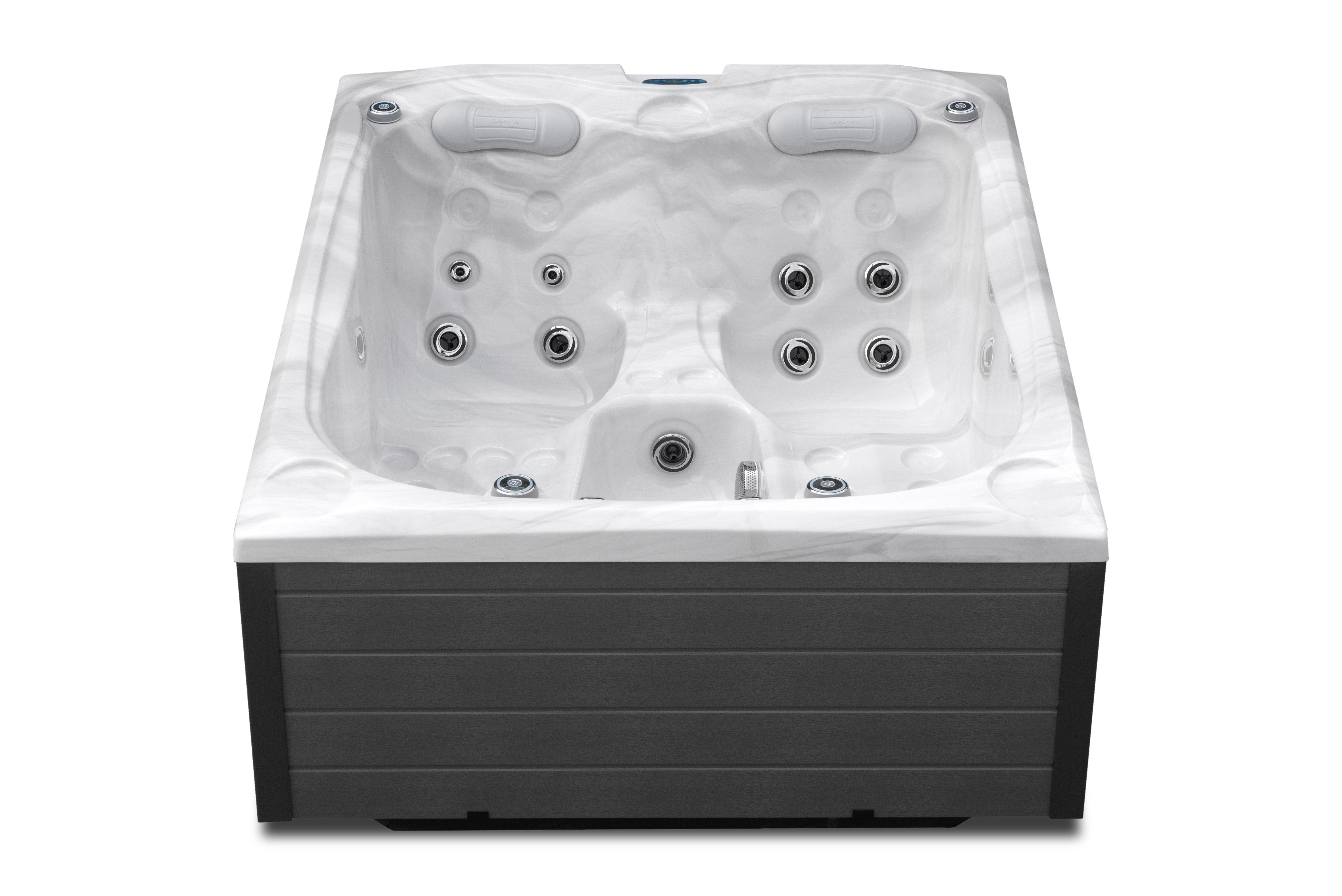 HAF Whirlpool Acryl Whirlpool Emerald oder Montreal in White Marble oder Tuscan Sun, (Hochwertiges Komplett Set, Maße: 216 x 165 x 78cm), Sowohl In & Outdoor nutzbar