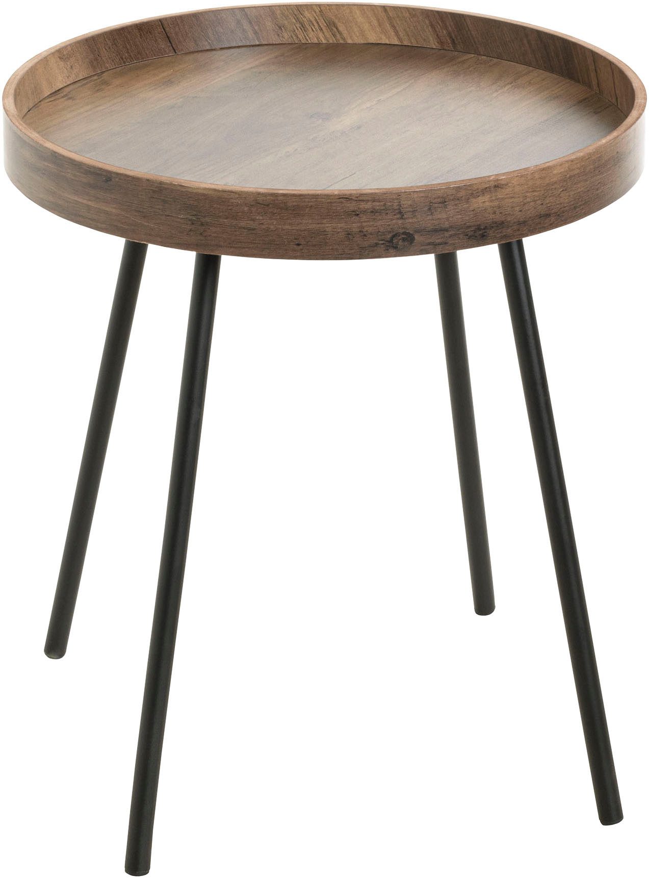 HAKU Beistelltisch Sofatisch, Wohnzimmertisch (1-St), rund - aus MDF Braun - Ø/H 40/45 cm