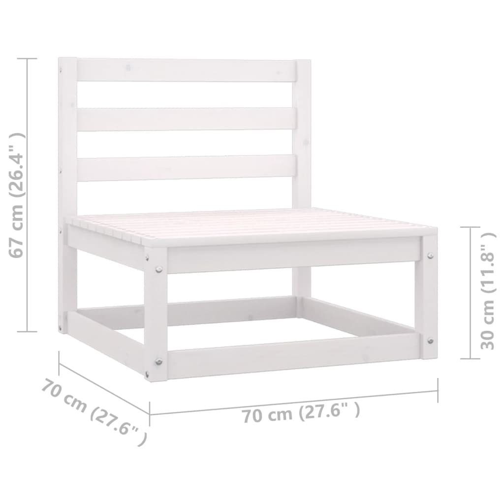 Kissen Garten-Lounge-Set (1-tlg) vidaXL Kiefer, mit 10-tlg. Weiß Gartenlounge-Set Massivholz