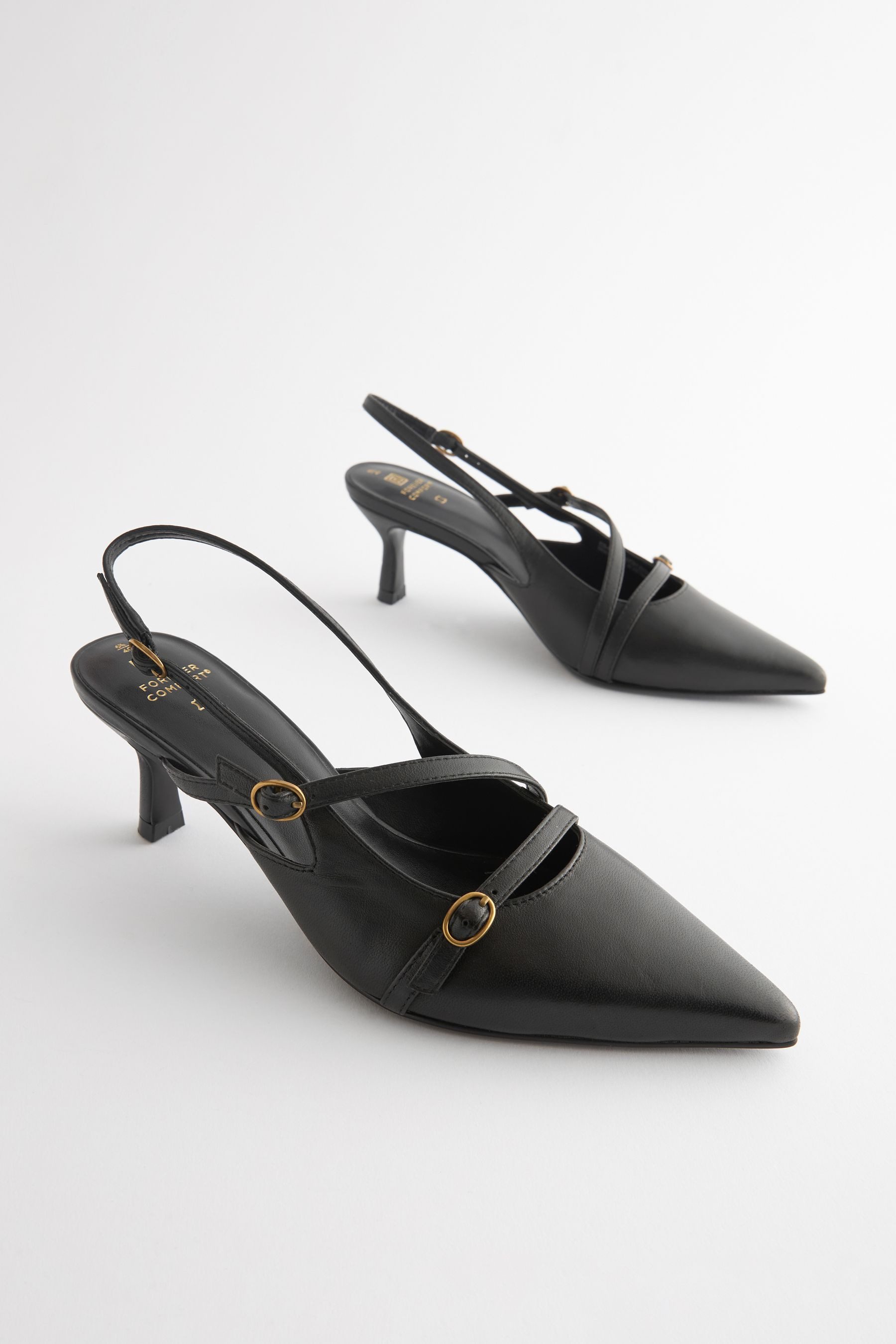 Next Forever Comfort® Leder-Slingbacks mit Schnallen Slingpumps (1-tlg) günstig online kaufen