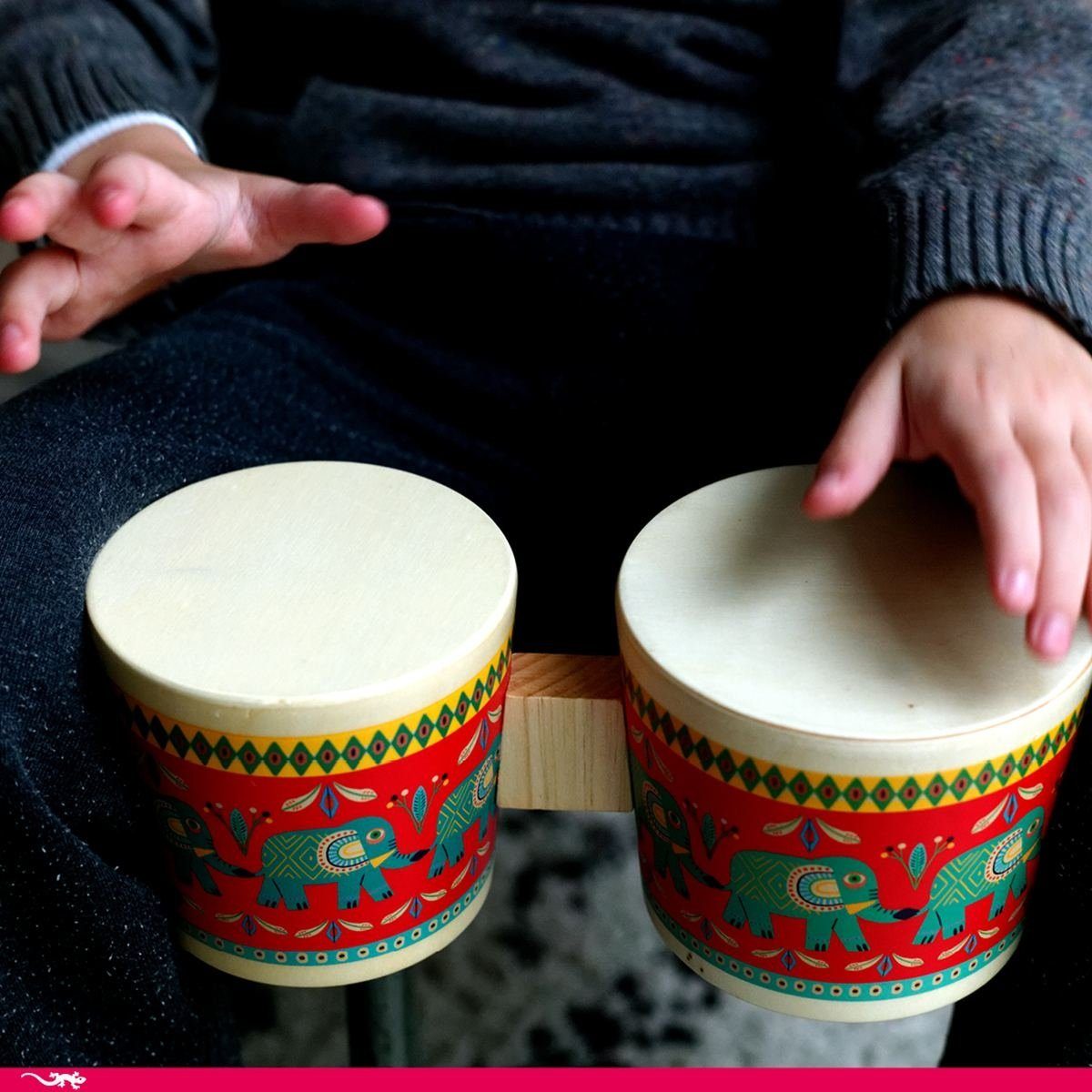 DJECO Bongo Animambo Instrument Bongo Trommel Holz Kinder-Bongo
