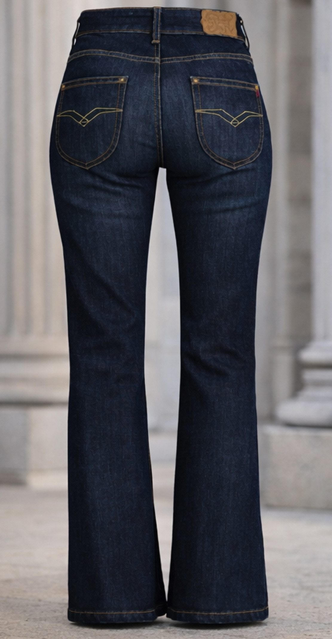 Kaiser24 Bootcut-Jeans Replay Bootcut-Jeans »Janice« 10.5 oz Cross Hatch Denim, Dark Indigo – Bild 4 von 5