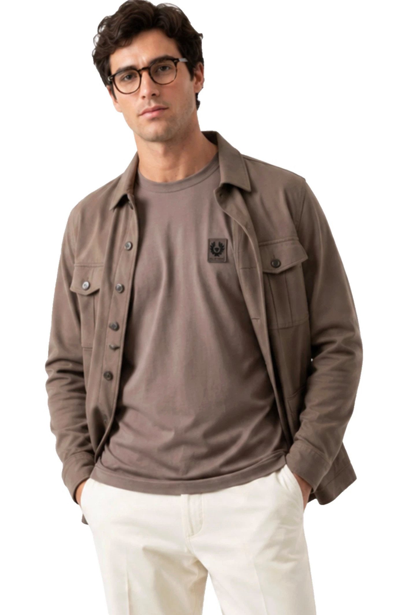 Belstaff T-Shirt Retro 1924 Phoenix Patch Regular Fit Shirt Gesticktem Rand versehener Phoenix-Patch auf der Brust