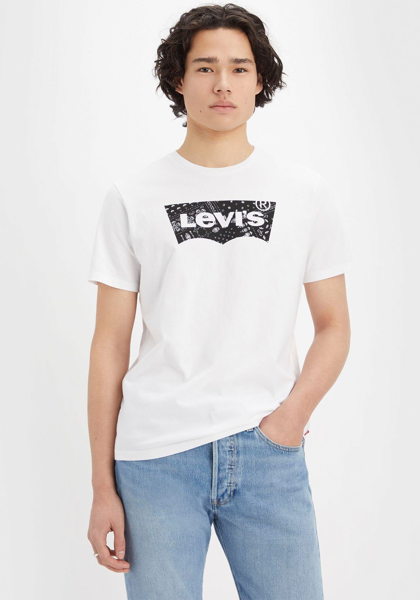 Levi's® T-Shirt CREWNECK TEE mit Logo-Front-Print graphic white