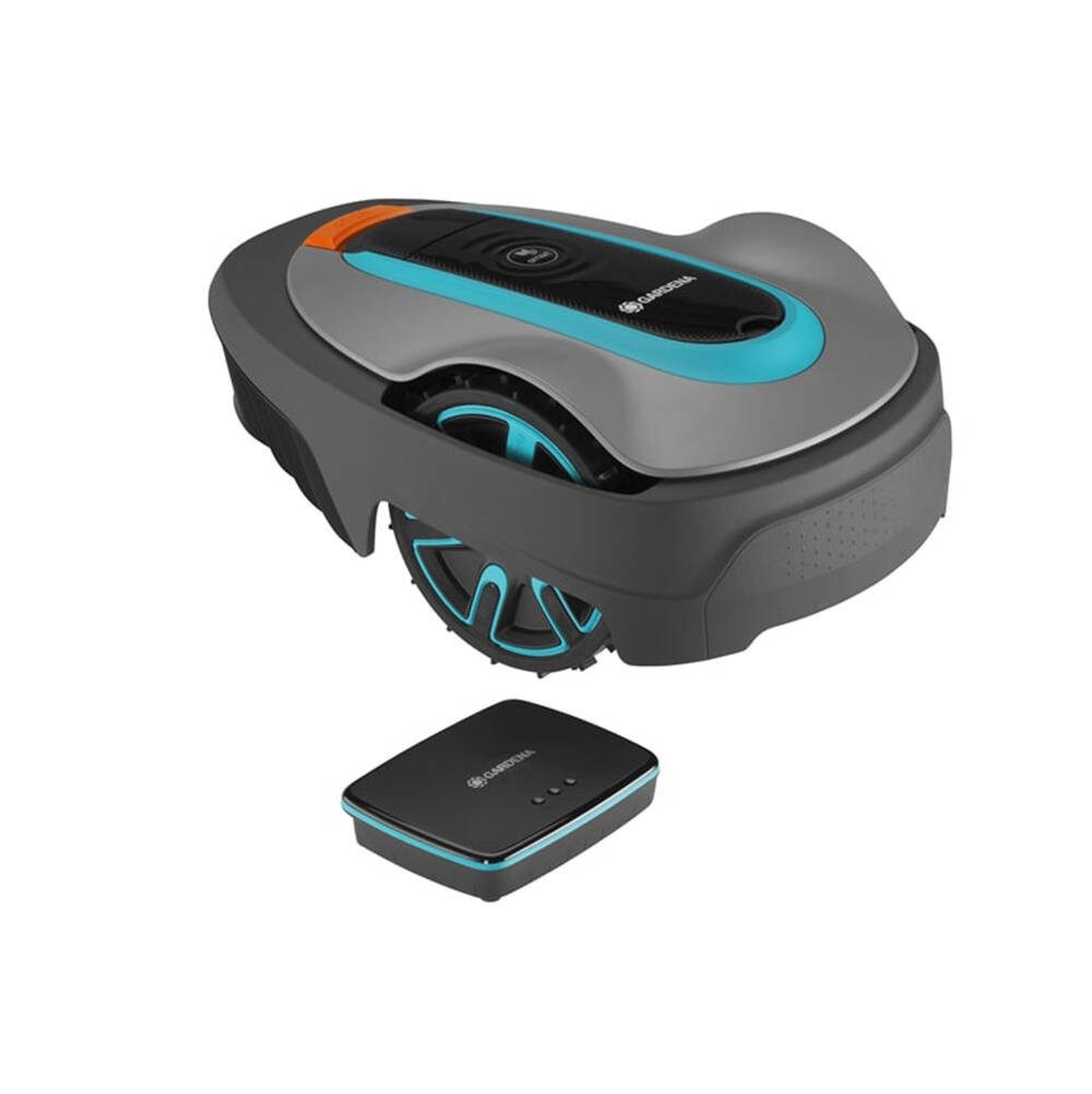 GARDENA Rasenmähroboter 19605-60, (Komplett-Set, Inkl. Installationsmaterial), Wetterfest,Mähzonen,GPS,KI,Komplettset grau