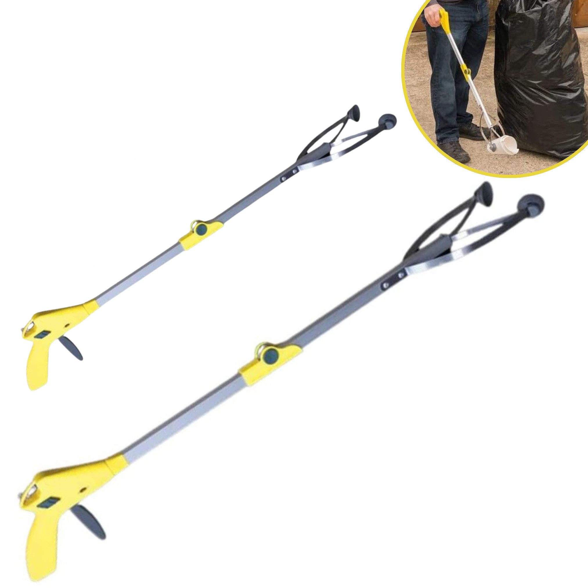Venteo Greifzange GOPHER PINCE GREIFARM, Spar-Set 2-tlg., 1er oder 2er Pack, klappbar, Metall, Länge 90cm, mit Saugnäpfen
