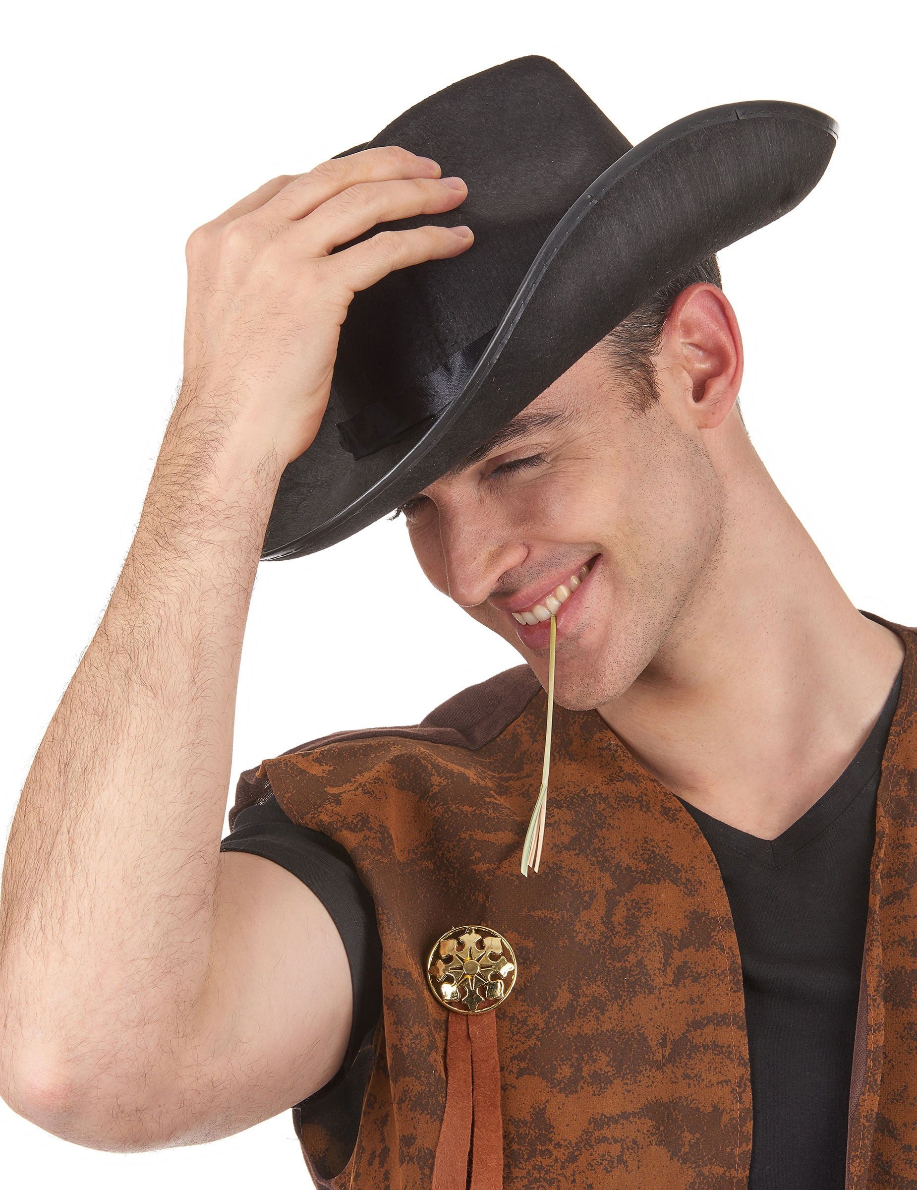 JADEO Kostüm Klassischer Cowboy-Hut schwarz