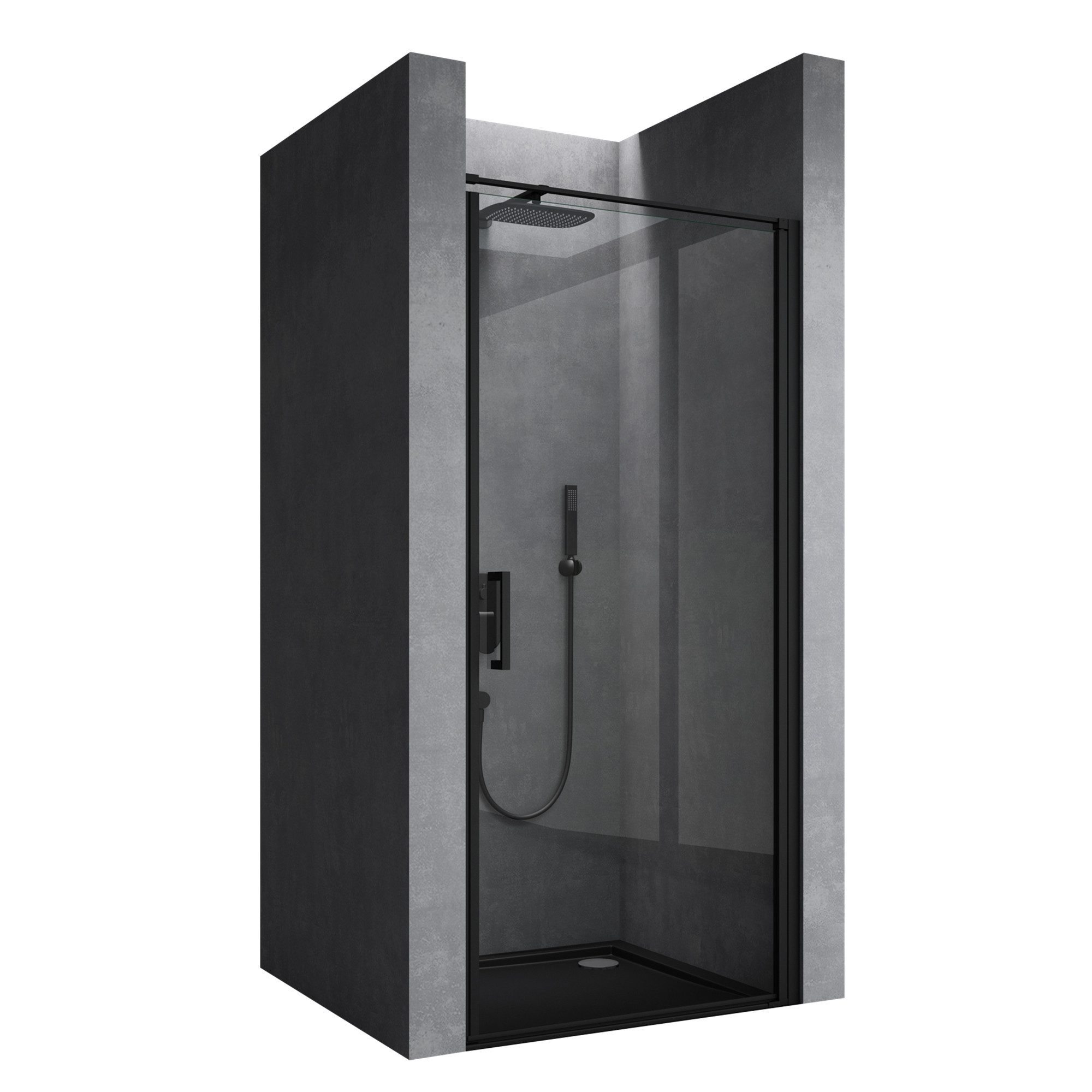 doporro Dusch-Drehtür Duschtür Nischentür dusche Duschabtrennung Duschkabine Teramo36, 80x195 cm, Einscheibensicherheitsglas