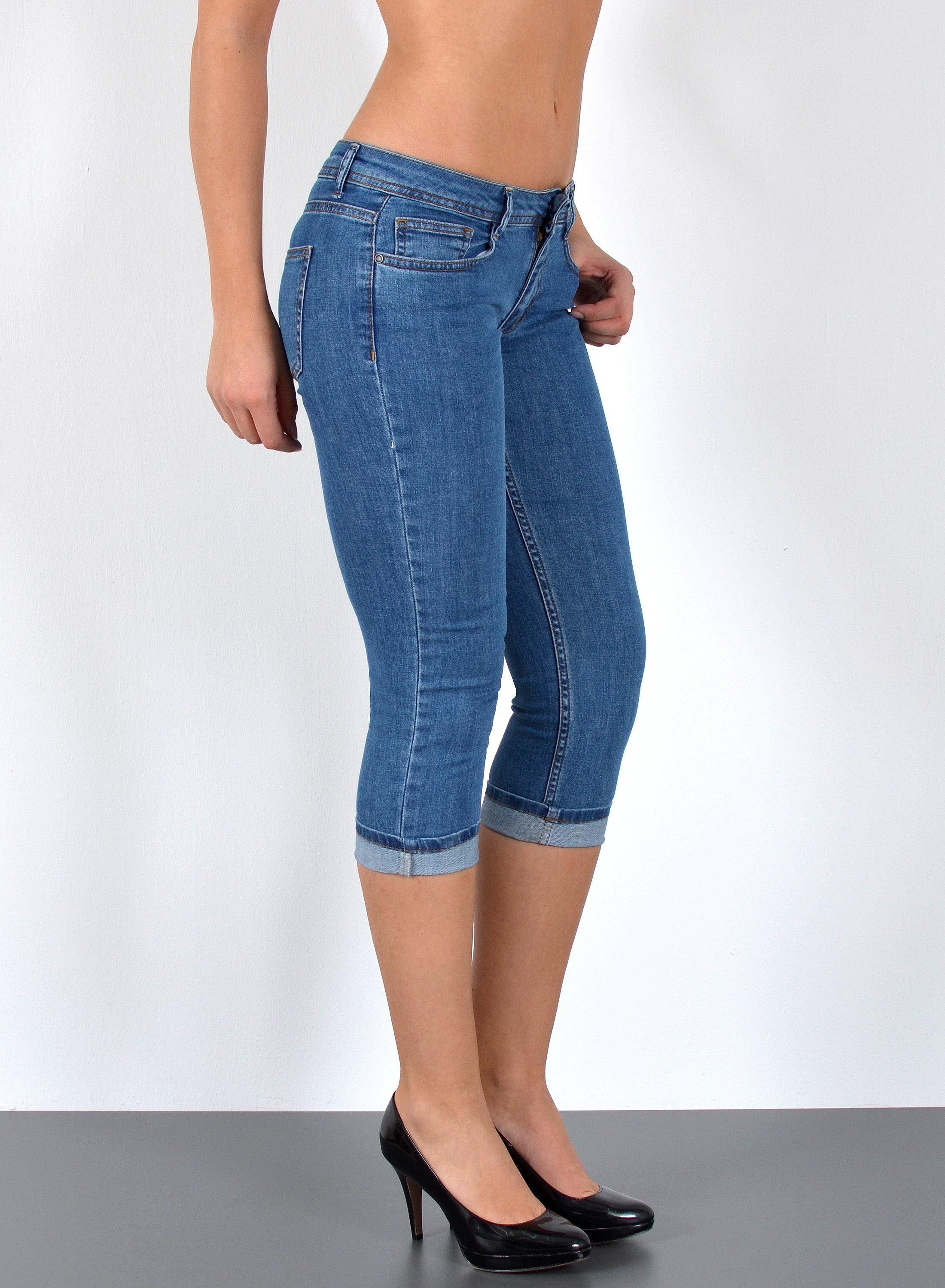 ESRA Caprijeans Damen 3/4 Jeans Hüftjeans günstig online kaufen