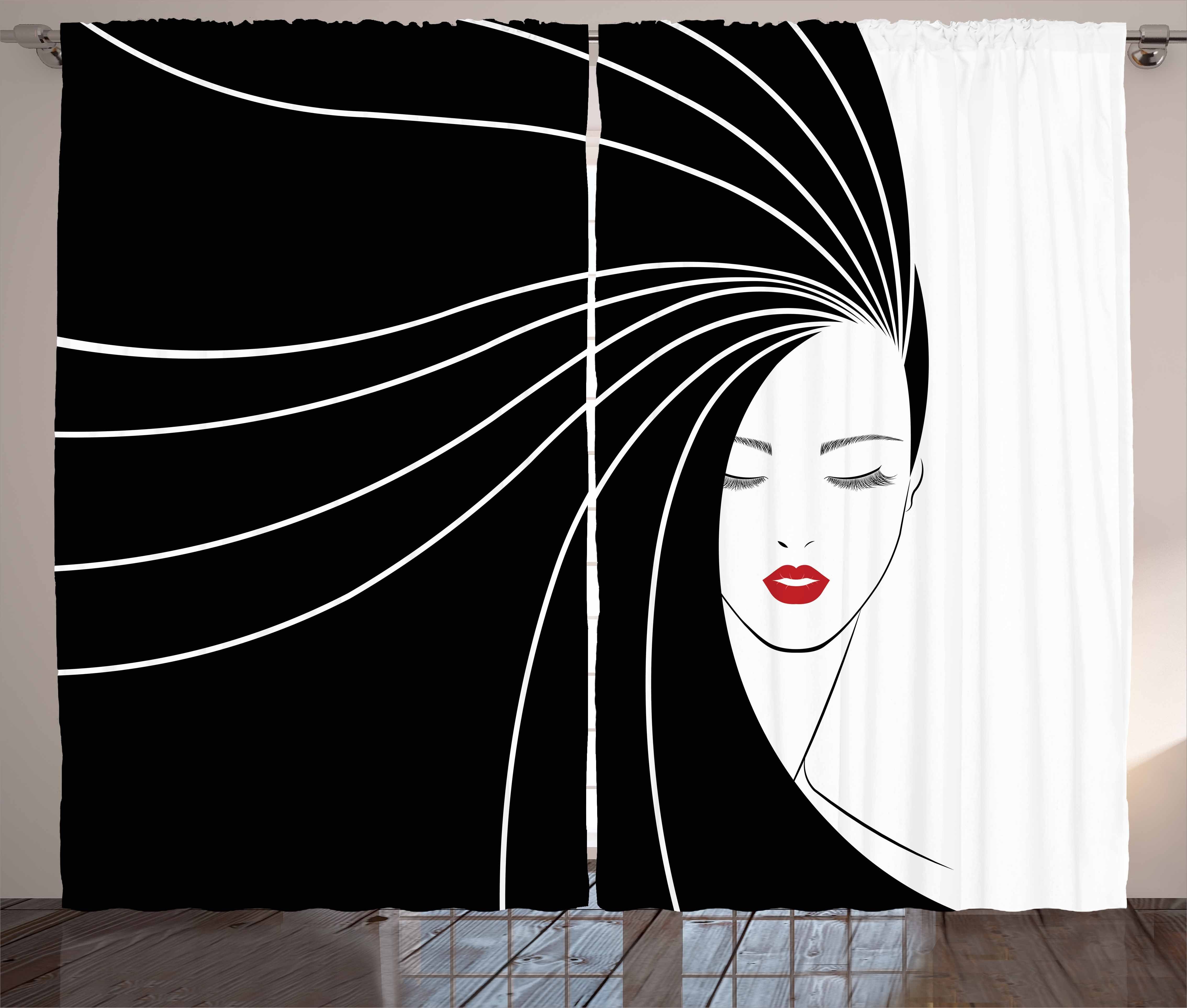 Gardine Schlafzimmer Kräuselband Vorhang mit Schlaufen und Haken, Abakuhaus, Friseur Extralange Glattes Haar