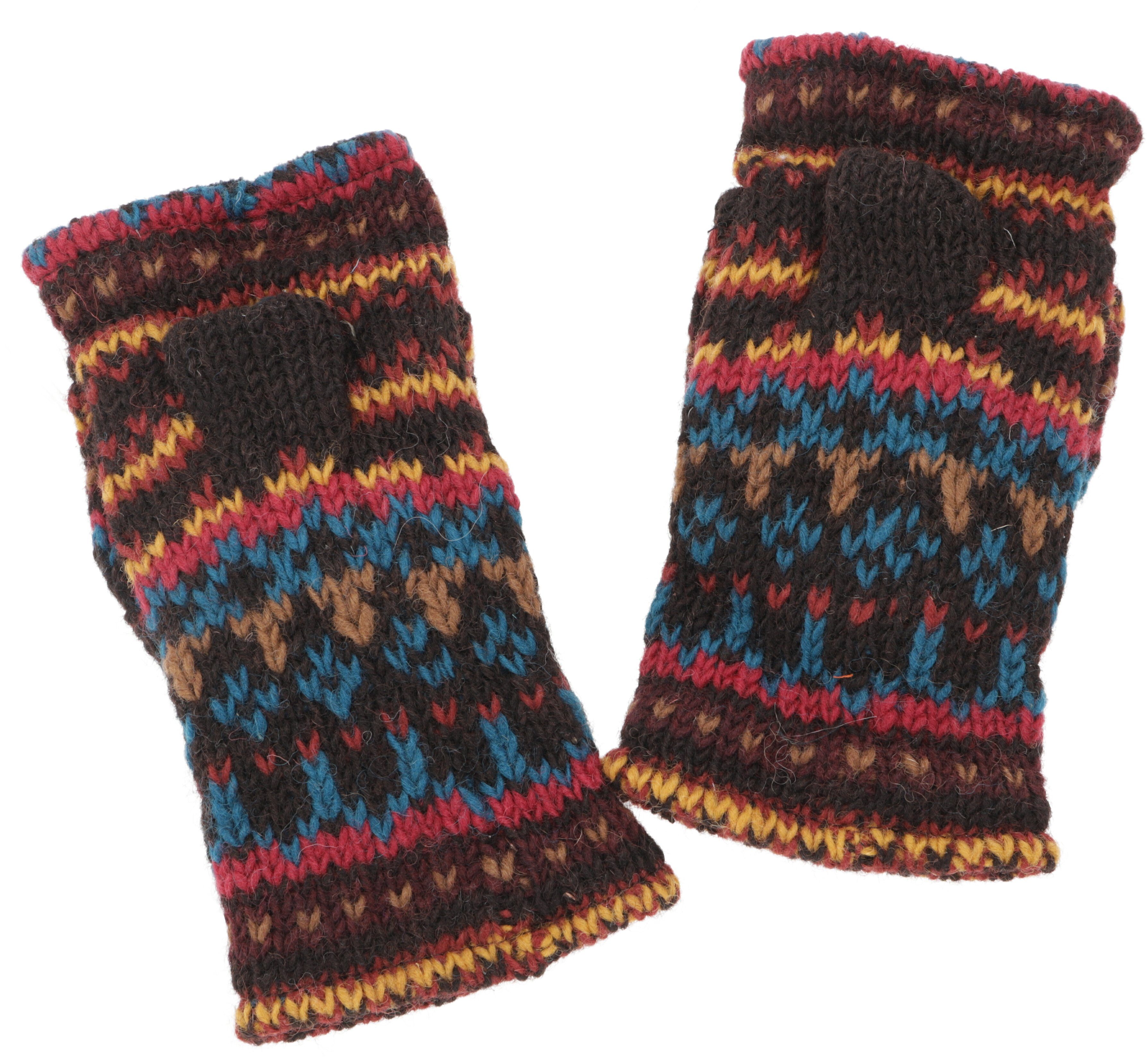 Guru-Shop Strickhandschuhe Handgestrickte Handschuhe, Klapphandschuhe.. günstig online kaufen