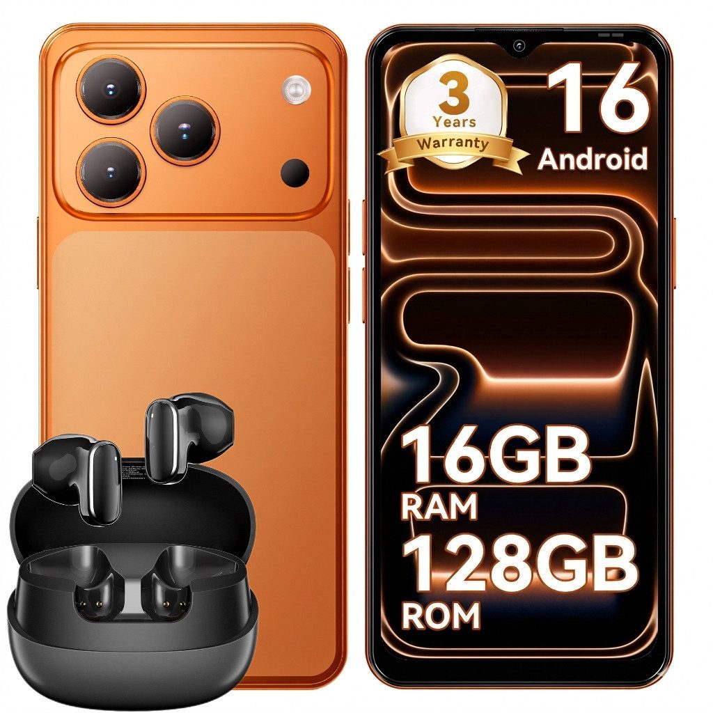 blackview Blackview A16 WAVE 7C (16+64) 60HZ 5000mAh AI und Kopfhörer Smartphone (32 MP Kamera, 4G Dual SIM/Face ID/IP54/GPS/3 Jahre Garantie)