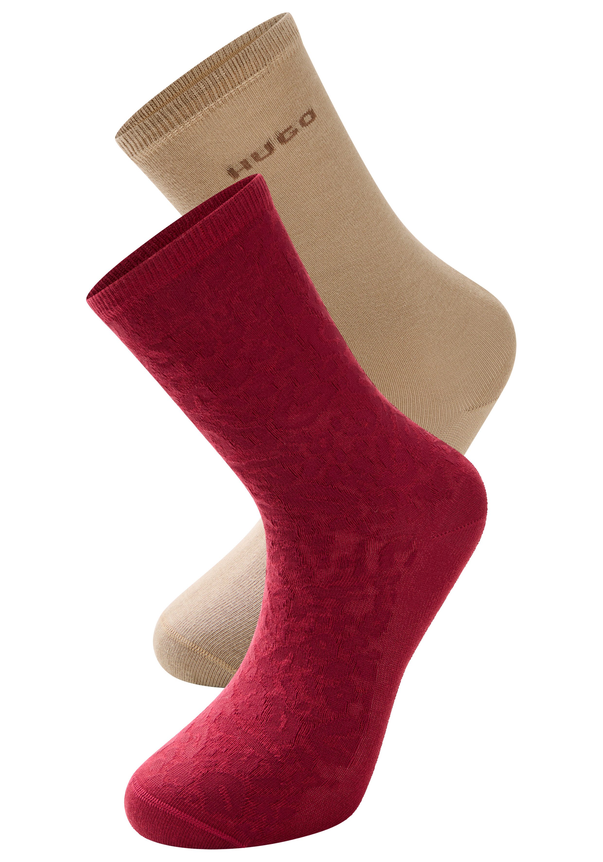 HUGO Socken LEO LOGO (Packung, 2-Paar) mit HUGO-Schriftzug