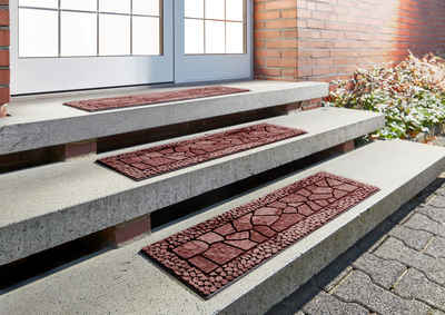 Stufenmatte Outdoor, 2er Set, Andiamo, rechteckig, Höhe: 6 mm, Outdoor-Stufenmatten, Stein Motiv, Gartenbereich, Außenbereich