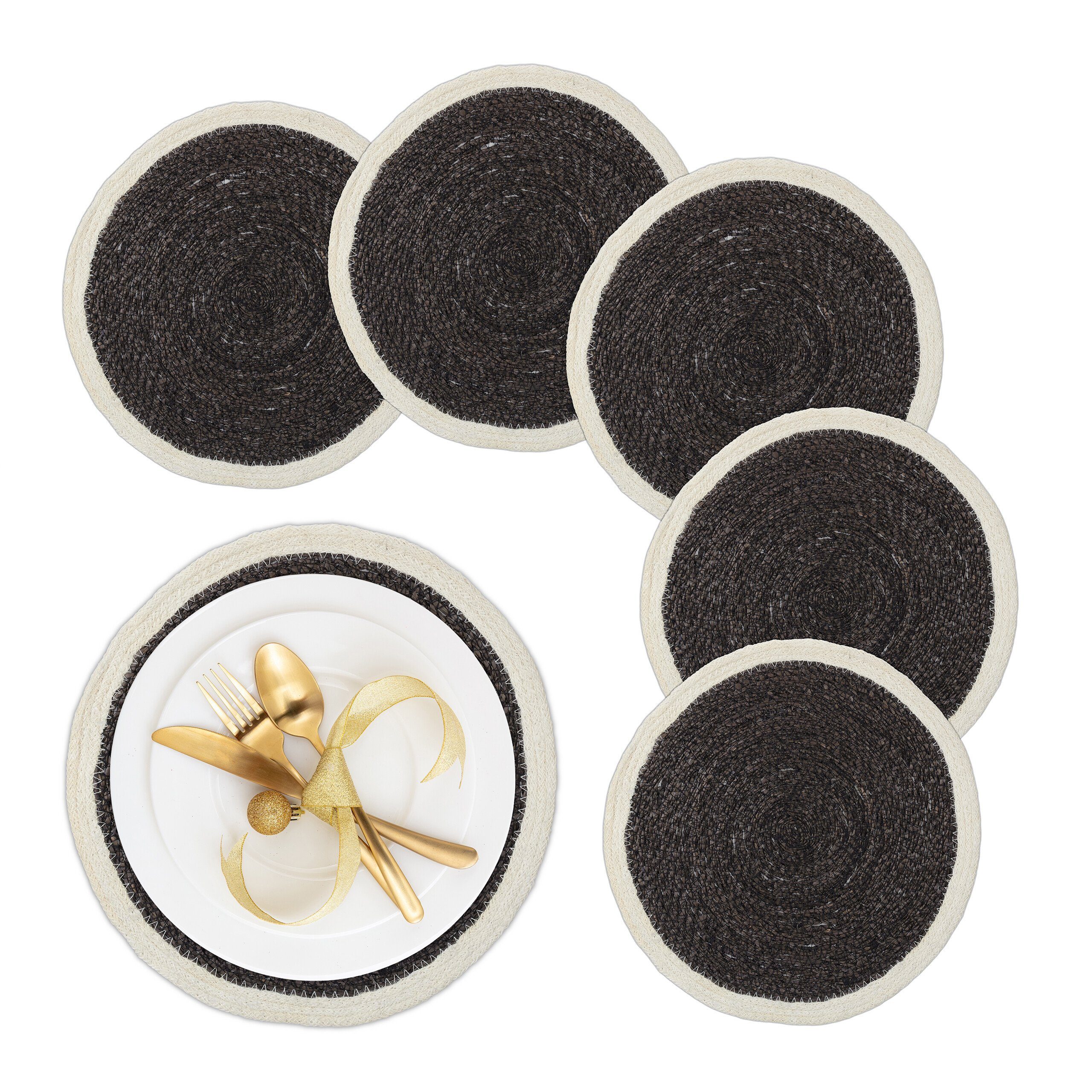 relaxdays Platzset 6-teiliges Tischset aus Seegras günstig online kaufen