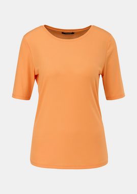 Comma Kurzarmshirt Geripptes T-Shirt mit Rundhalsausschnitt