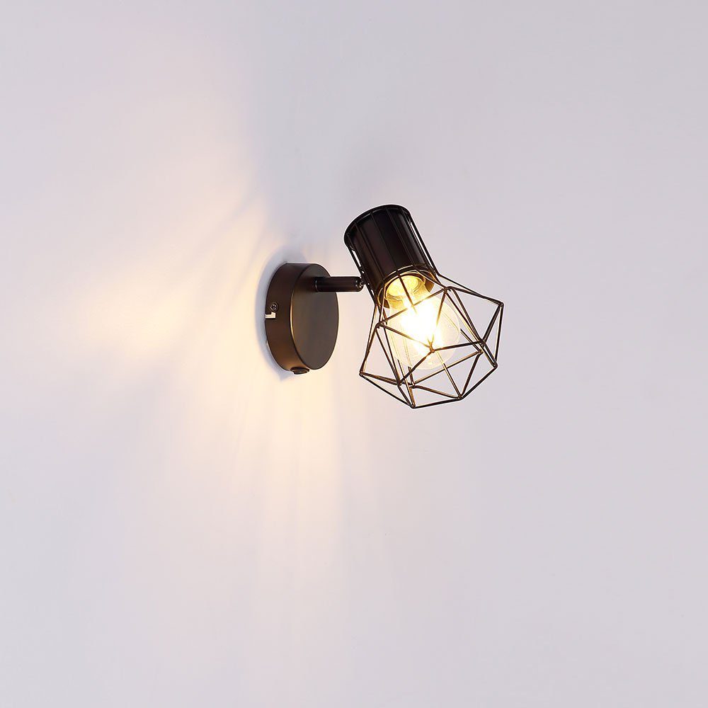 Zimmer Strahler Spot inklusive, Ess Warmweiß, etc-shop Wand Käfig Leuchte Wandleuchte, Lampe Leuchtmittel LED
