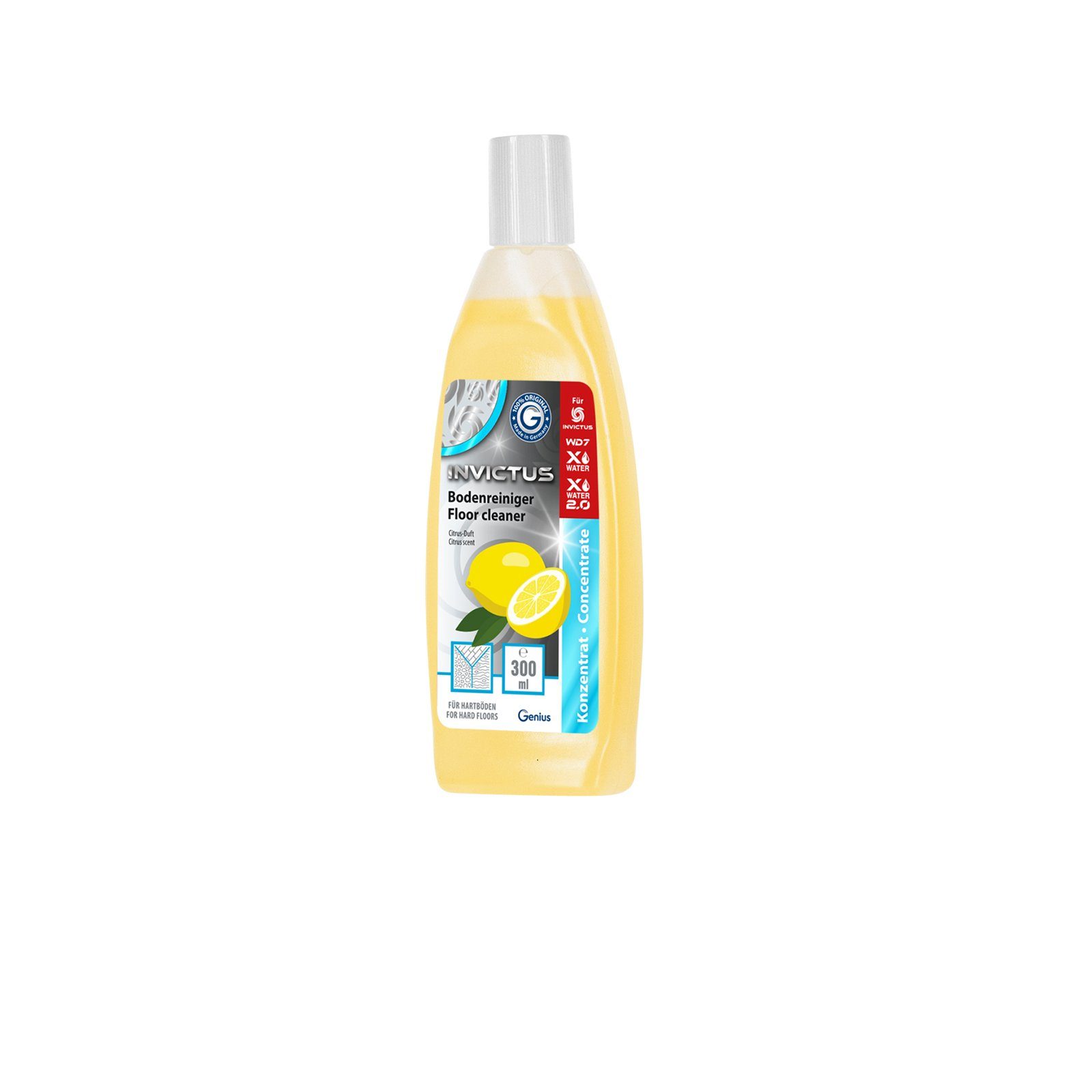 Genius INVICTUS Bodenreiniger 300 ml (Zitrus-Duft) streifenfrei, vegan Fussbodenreiniger (materialschonend, nachhaltig, gründlich vegan, sicher für Kinder und Haustiere, umweltfreundliche Alternative)