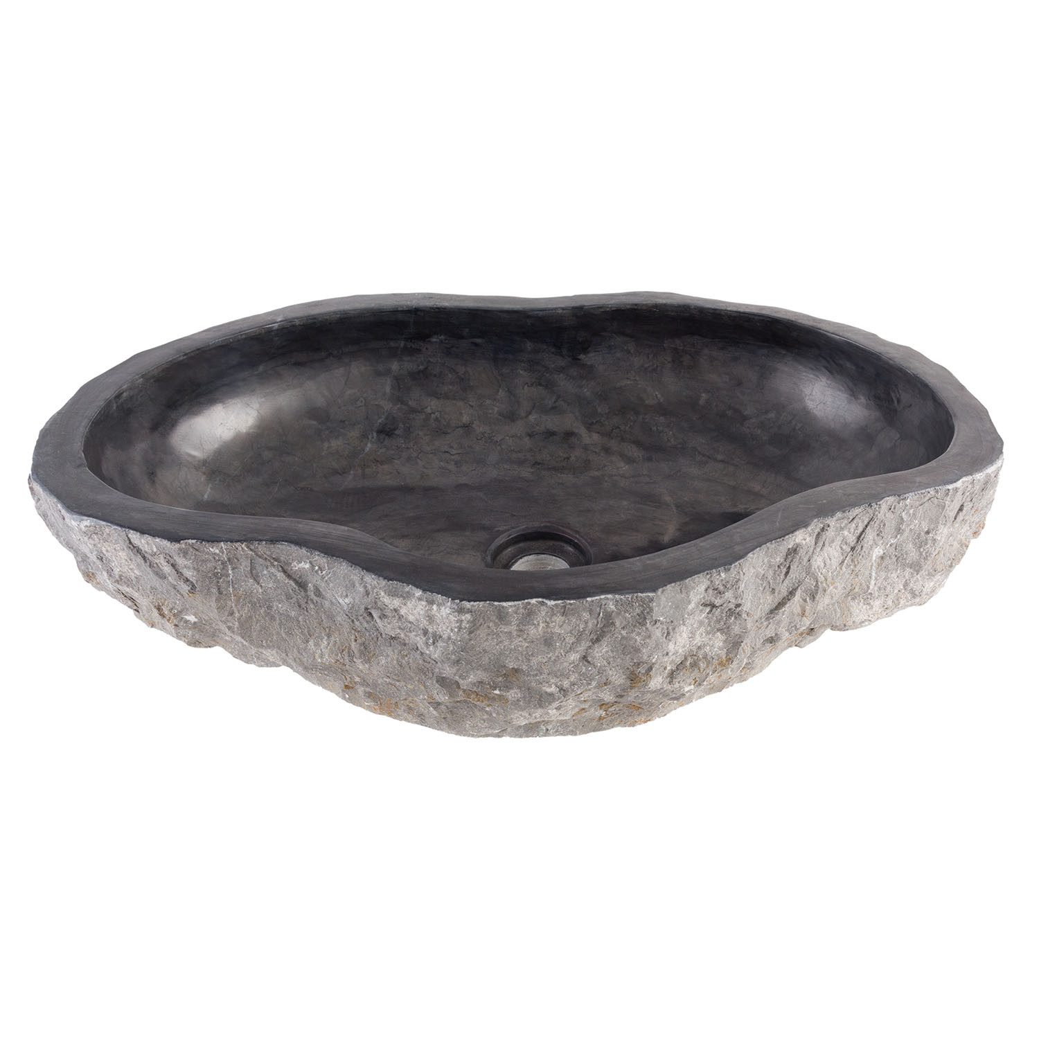 wohnfreuden Aufsatzwaschbecken Erosi Andesit Waschbecken 60 cm anthrazit natur (Kein Set), NEW-4546