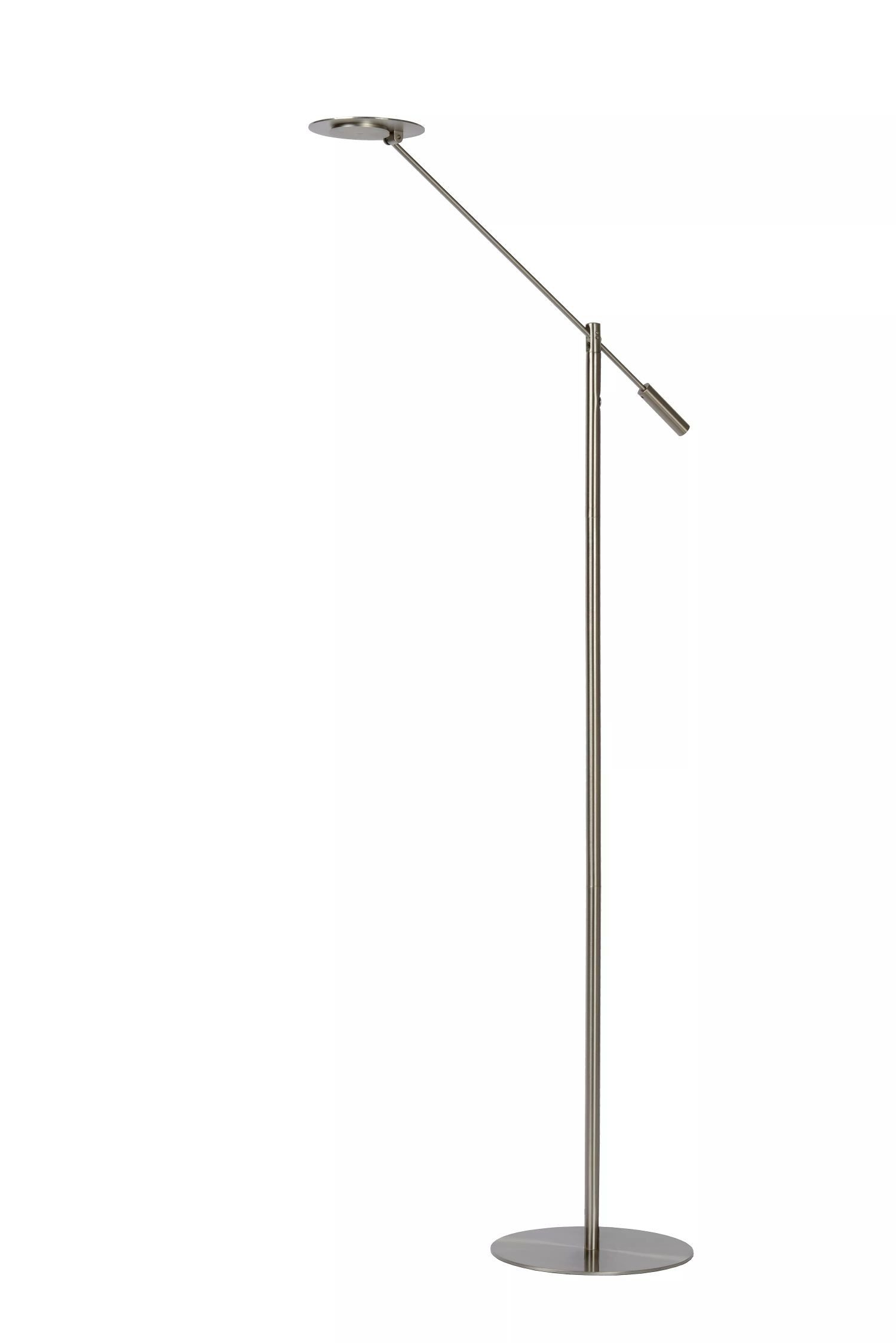 Licht-Erlebnisse Stehlampe LEKO, LED fest integriert, Warmweiß, LED Metall dimmbar 140 cm hoch Chrom 3000 K warmweißes Licht 640 lm