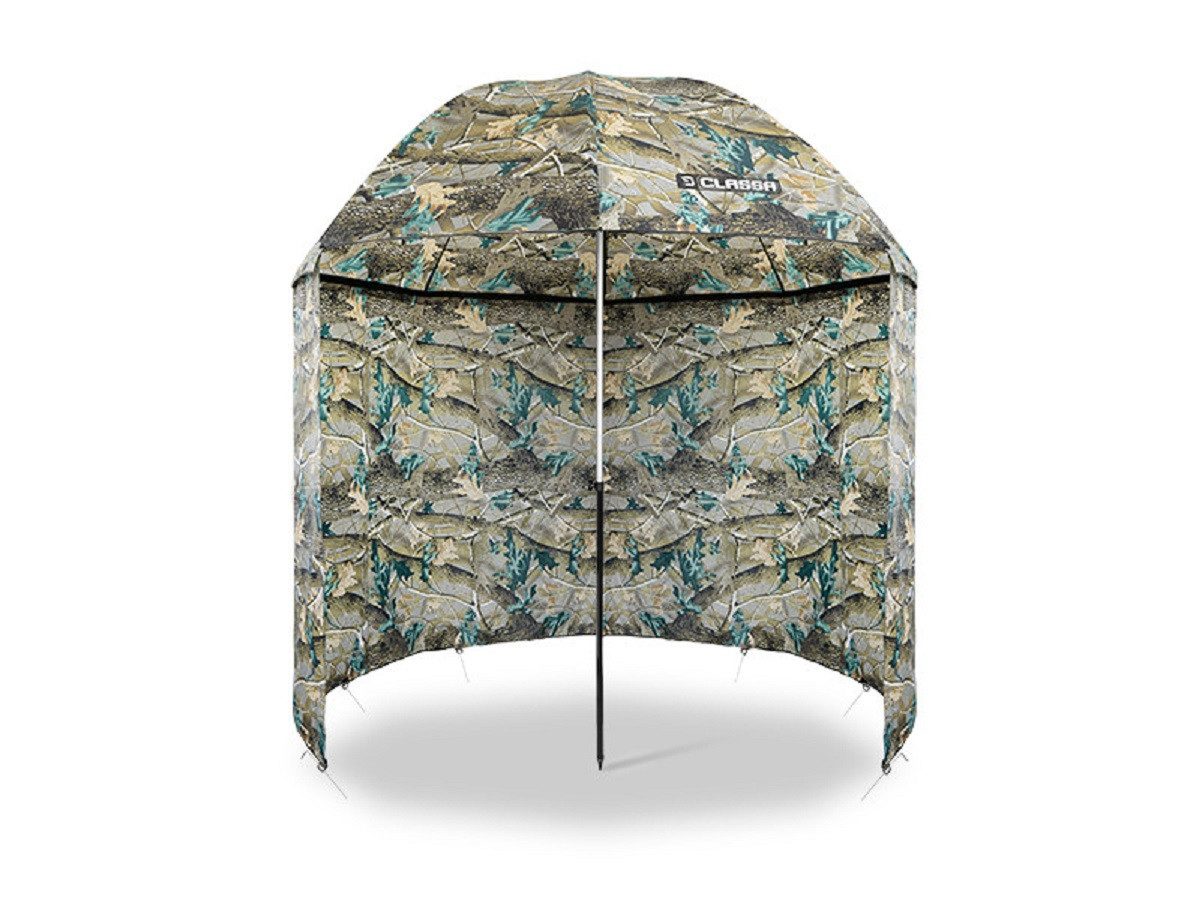 Delphin.sk Angelschirm Regenschirm mit Seitenwand CLASSA CAMO 250cm Karpfenangeln Angelschirm, Nähte komplett mit wasserdichten Klebeband versiegelt