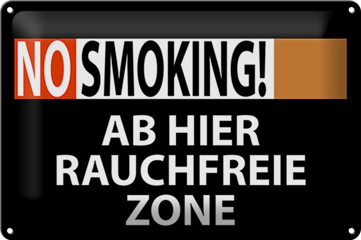Metallschild Schild Blech 30x20cm - Made in Germany - Hinweis No Smoking Rauchfreie