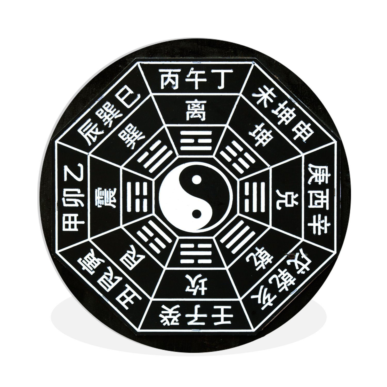 St), Symbole Wandbild, cm Wanddekoration des als Forex, Rundes Gemälde 30x30 MuchoWow Yin (1 Kreis Yang Wohnzimmer, und Taoismus,