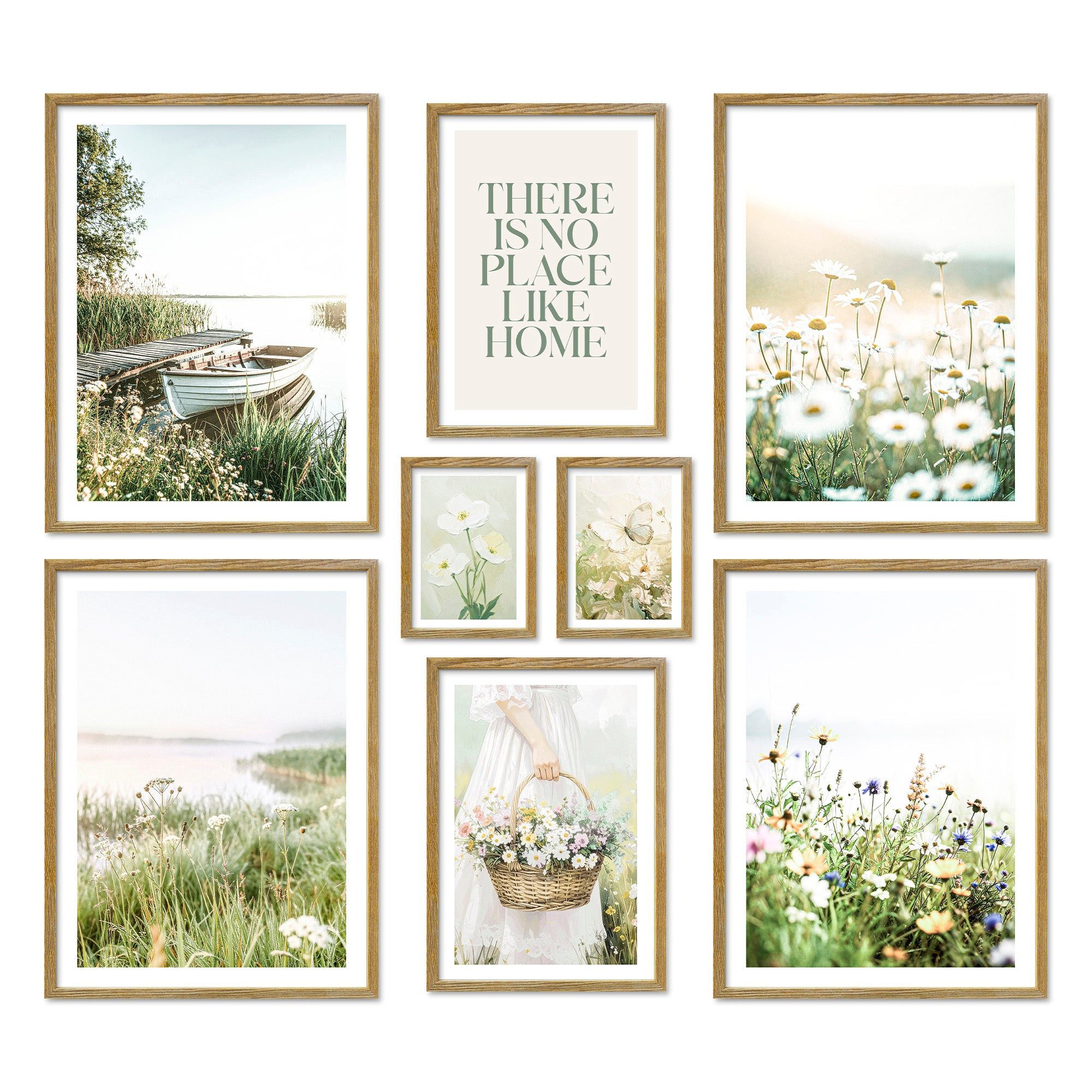 ARTFAVES Bilder-Collage Poster Set Summer Morning I mehrteilige Bilderwand I Wandbilder Sommer, (Wandbilder modern, 8 St)