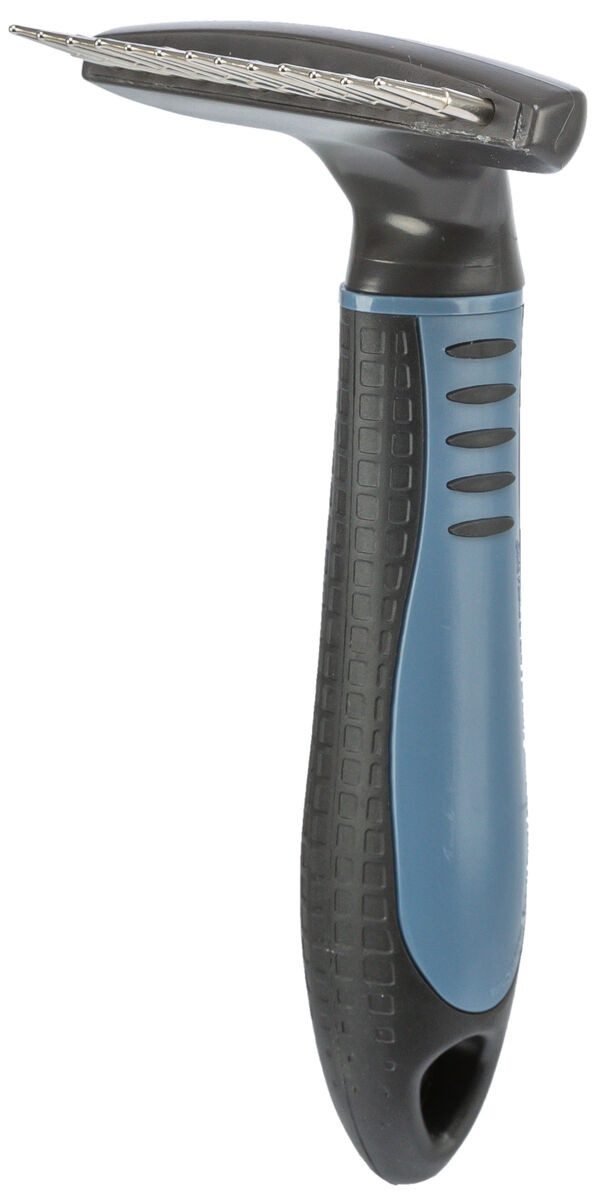 TRIXIE Fellentwirrer Langhaar-Fell-Entwirrer - dunkelgrau/blau - 7 × 14 cm