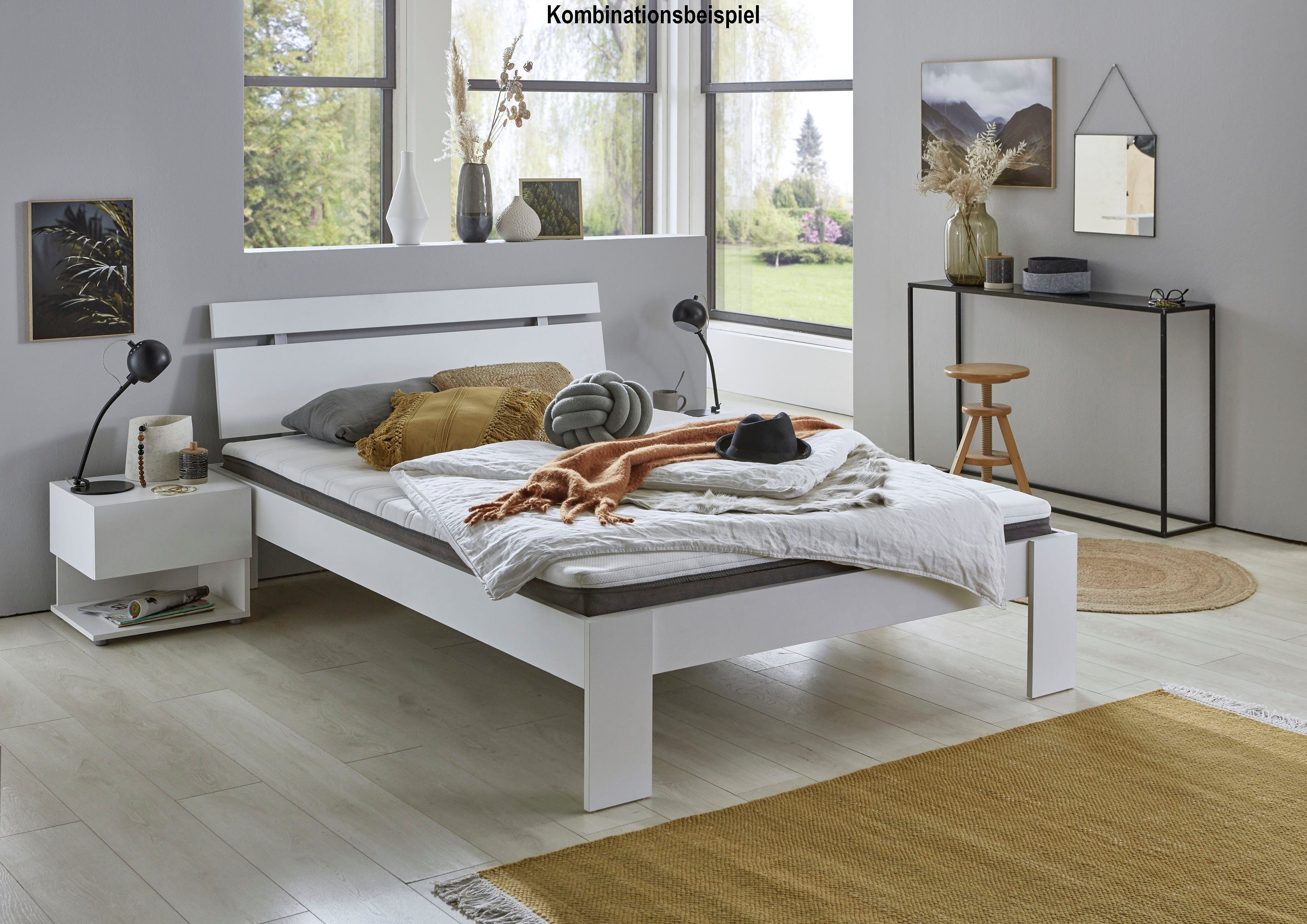 stellbar x Futonbett Relita 140 mit frei Lian, Kopfteil, cm, 200 Raum LF im